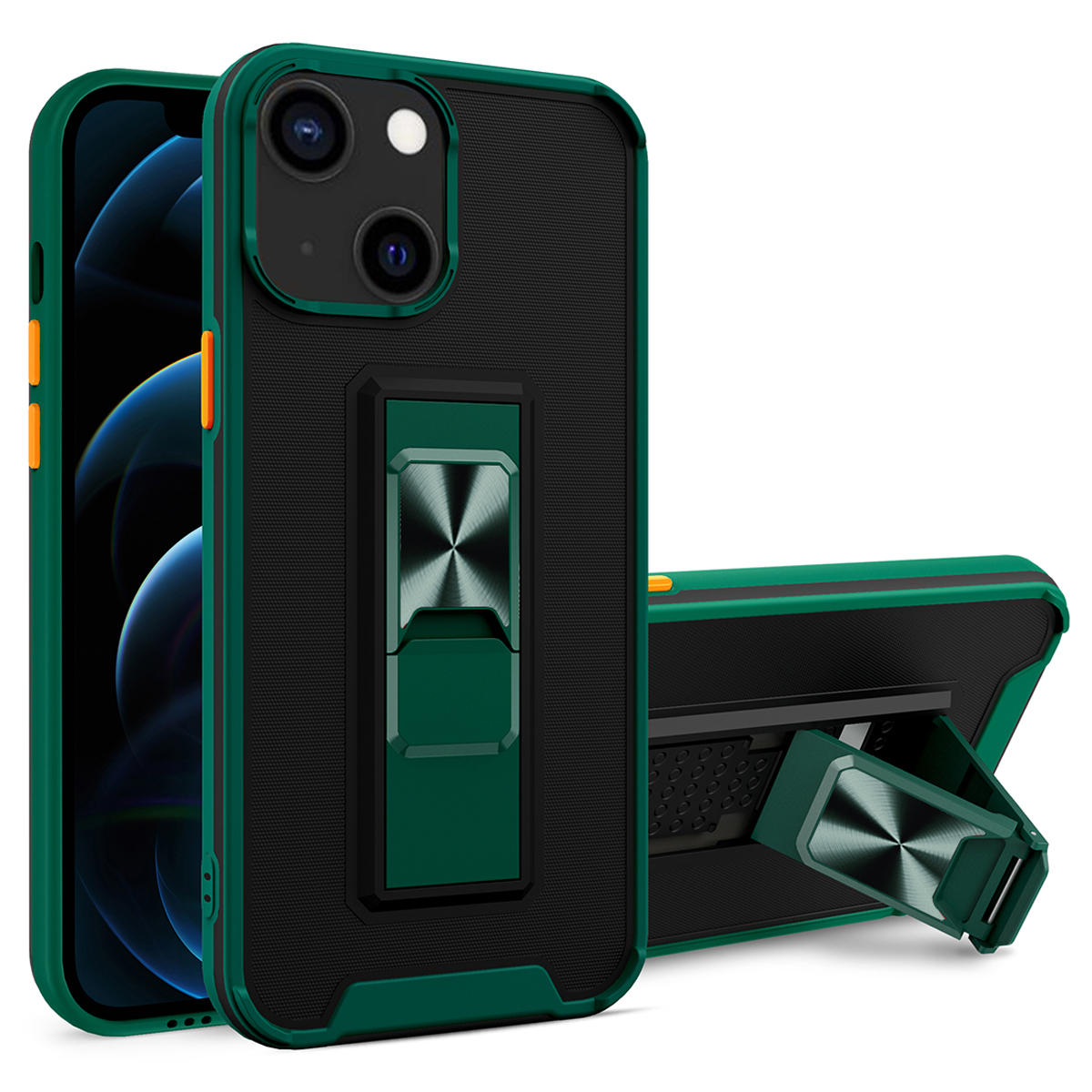 Двухцветный Кожа, Ощутите Телефон Обратно с Kickstand Для Iphone 13 Mini 5,4 Дюйма - Черно -зеленый, iPhone 13 mini
Двухцветный Кожа, Ощутите Телефон Обратно с Kickstand Для Iphone 13 Mini 5,4 Дюйма - Черно -зеленый, iPhone 13 mini