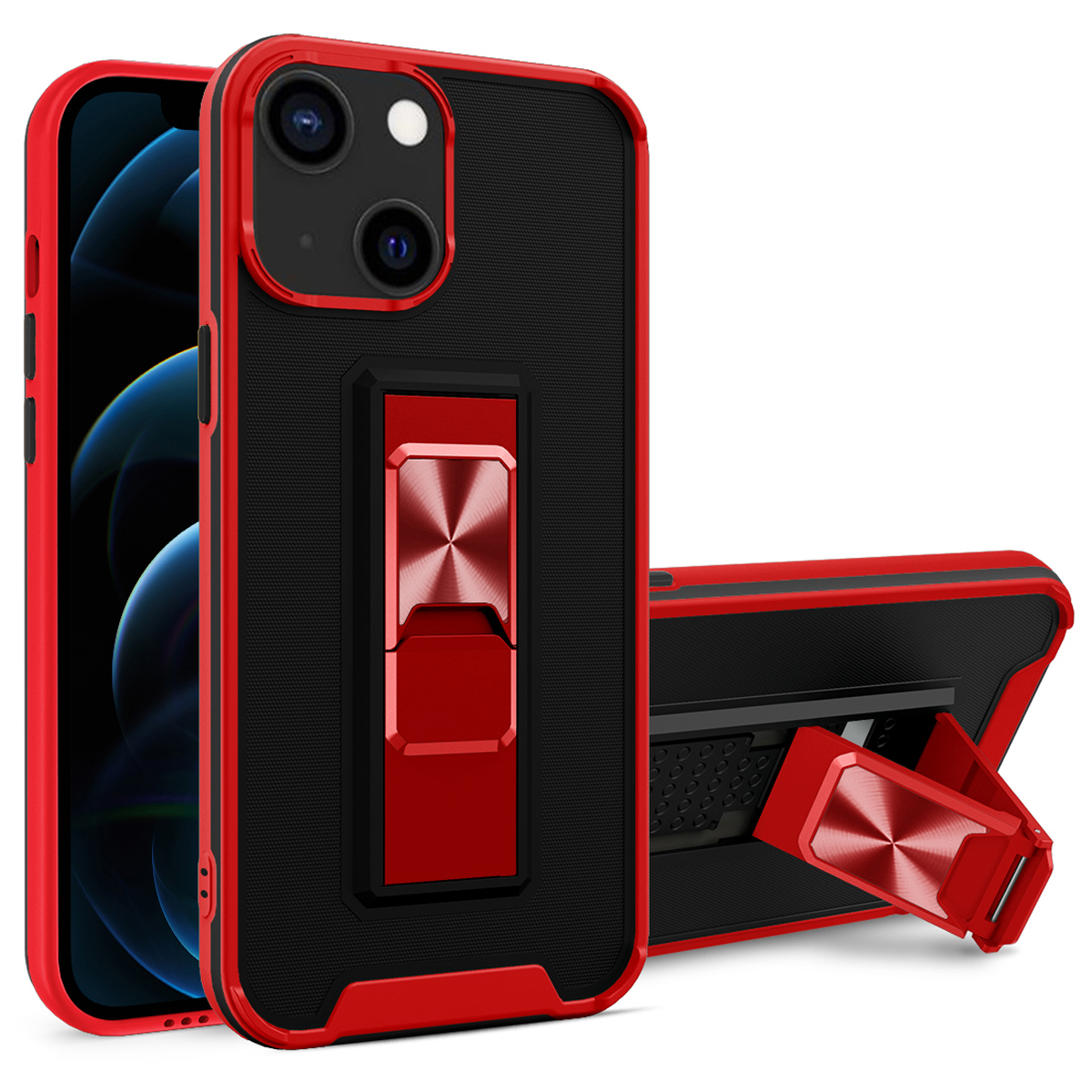 Двухцветный Кожа, Ощутите Телефон Обратно с Kickstand Для Iphone 13 Mini 5,4 Дюйма - Красный, iPhone 13 mini
Двухцветный Кожа, Ощутите Телефон Обратно с Kickstand Для Iphone 13 Mini 5,4 Дюйма - Красный, iPhone 13 mini