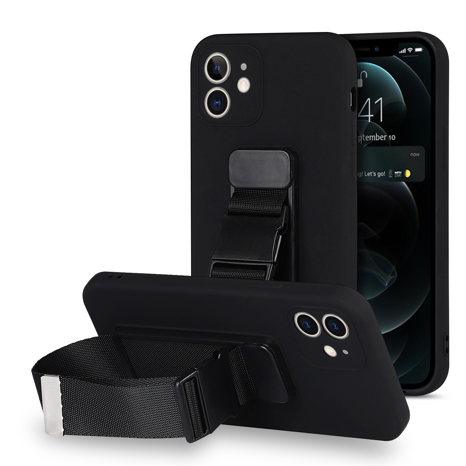Precise Cutout Design Soft TPU Phone Case with Adjustable Wrist Strap Kickstand for iPhone 12 mini 5.4 inch - Black, iPhone 12 mini
Precise Cutout Design Soft TPU Phone Case with Adjustable Wrist Strap Kickstand for iPhone 12 mini 5.4 inch - Black, iPhone 12 mini