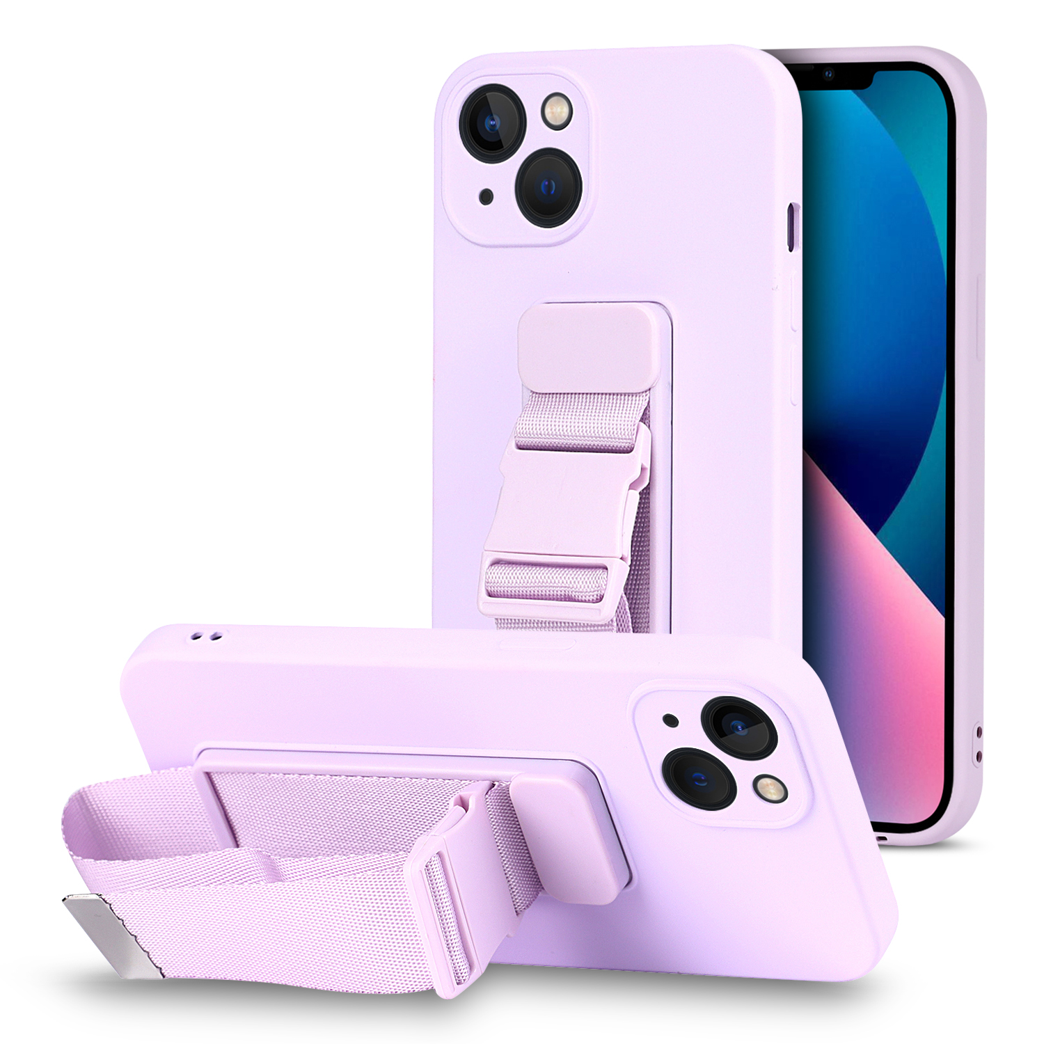 Mobile Phone Soft TPU Case with Adjustable Wrist Strap Kickstand for iPhone 13 mini 5.4 inch - Purple, iPhone 13 mini
Mobile Phone Soft TPU Case with Adjustable Wrist Strap Kickstand for iPhone 13 mini 5.4 inch - Purple, iPhone 13 mini