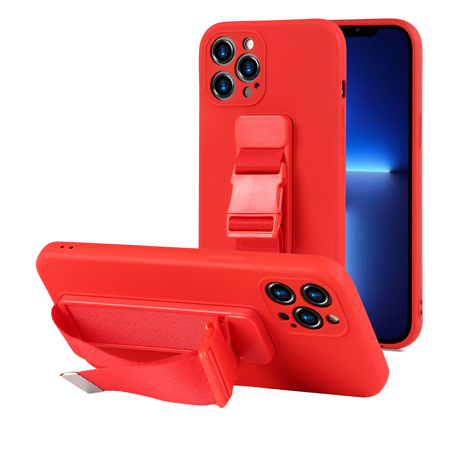 Anti-fall Protection Soft TPU Case with Adjustable Wrist Strap Kickstand for iPhone 13 Pro Max 6.7 inch - Red, iPhone 13 Pro Max
Anti-fall Protection Soft TPU Case with Adjustable Wrist Strap Kickstand for iPhone 13 Pro Max 6.7 inch - Red, iPhone 13 Pro Max