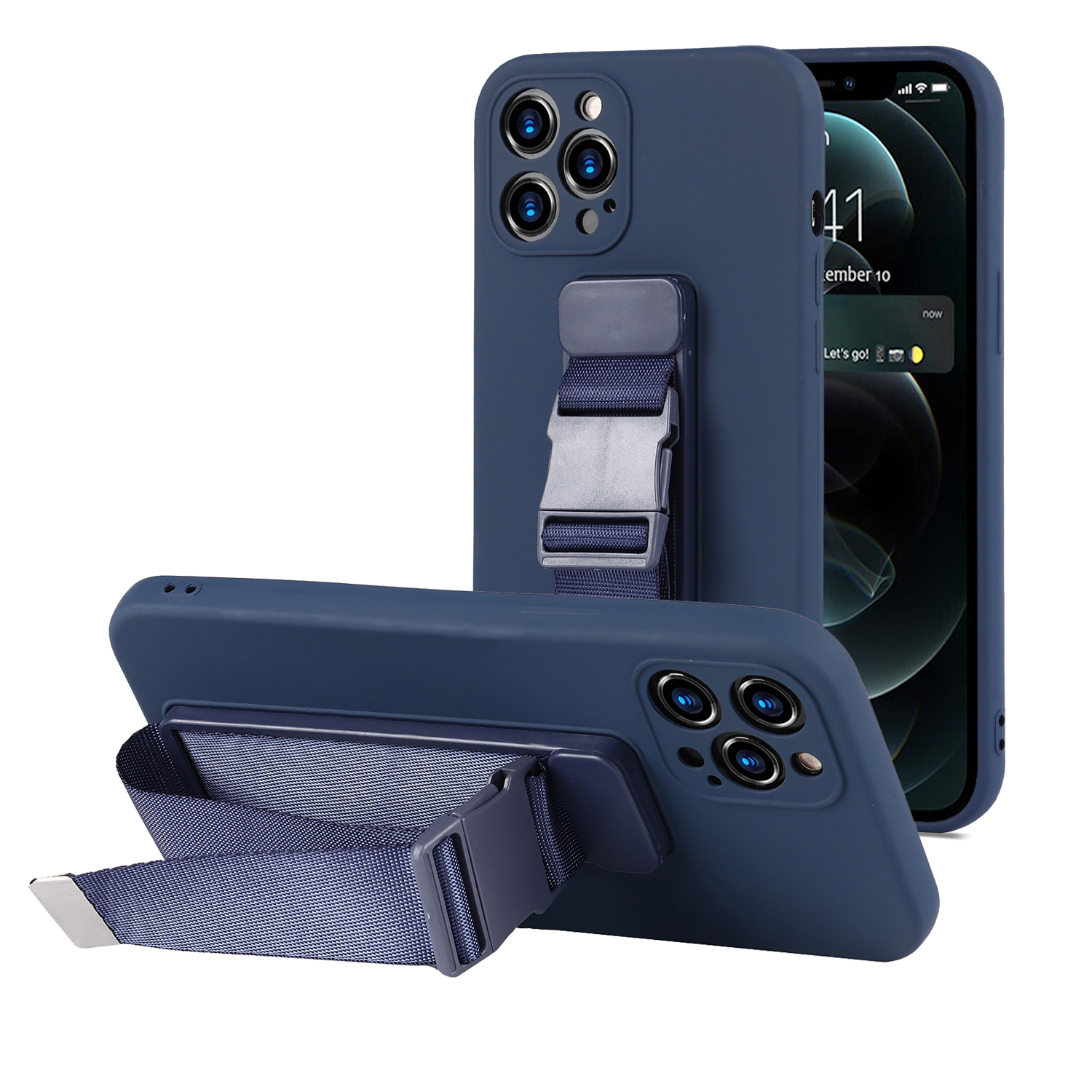 Sports Wrist Strap Kickstand Design Precise Cutout Soft TPU Case Shell for iPhone 12 Pro 6.1 inch - Blue, iPhone 12 Pro
Sports Wrist Strap Kickstand Design Precise Cutout Soft TPU Case Shell for iPhone 12 Pro 6.1 inch - Blue, iPhone 12 Pro