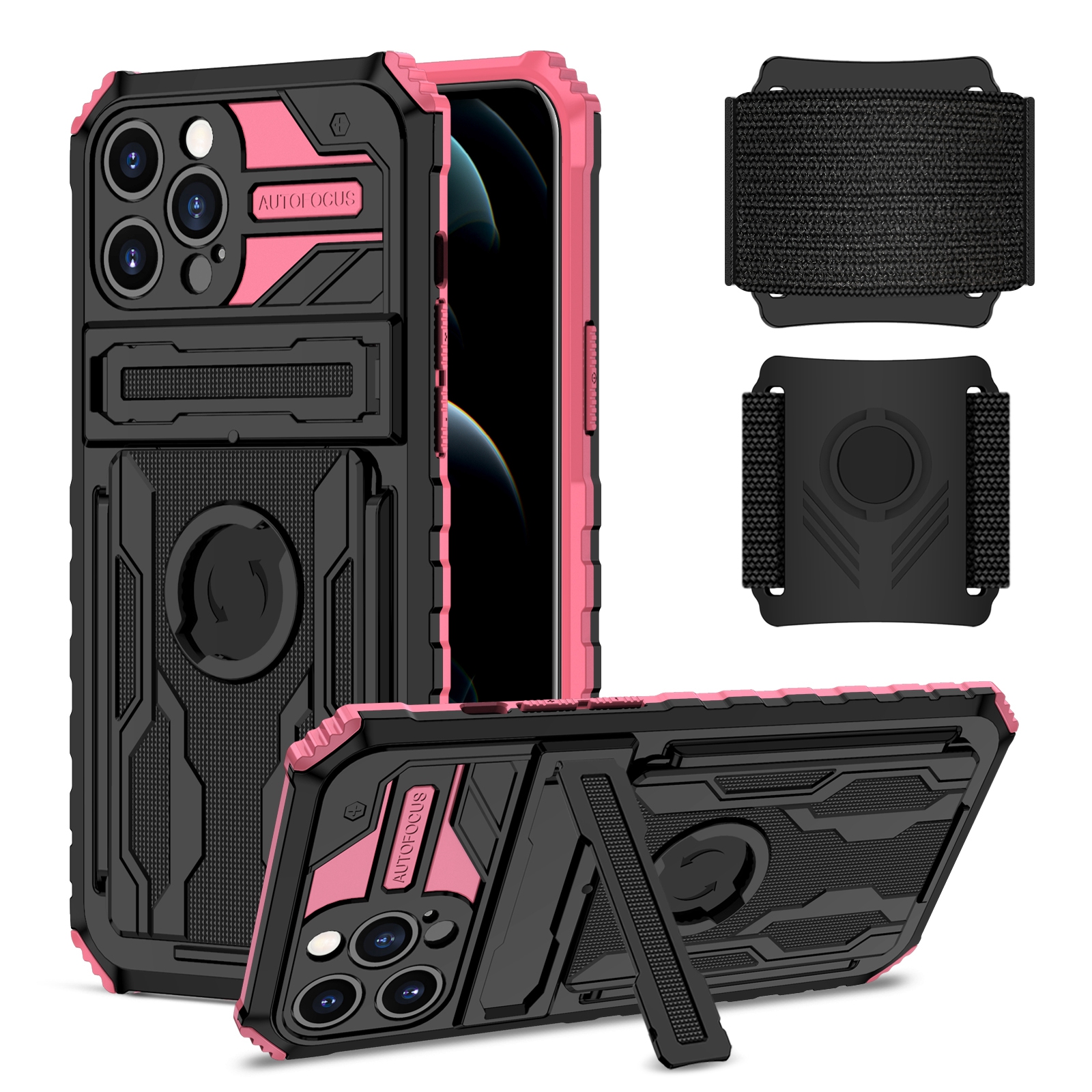 Adjustable Wristband Bracelet Hard PC + Soft TPU Kickstand Combo Case Phone Shell for iPhone 12 Pro Max 6.7 inch - Pink, iPhone 12 Pro Max
Adjustable Wristband Bracelet Hard PC + Soft TPU Kickstand Combo Case Phone Shell for iPhone 12 Pro Max 6.7 inch - Pink, iPhone 12 Pro Max