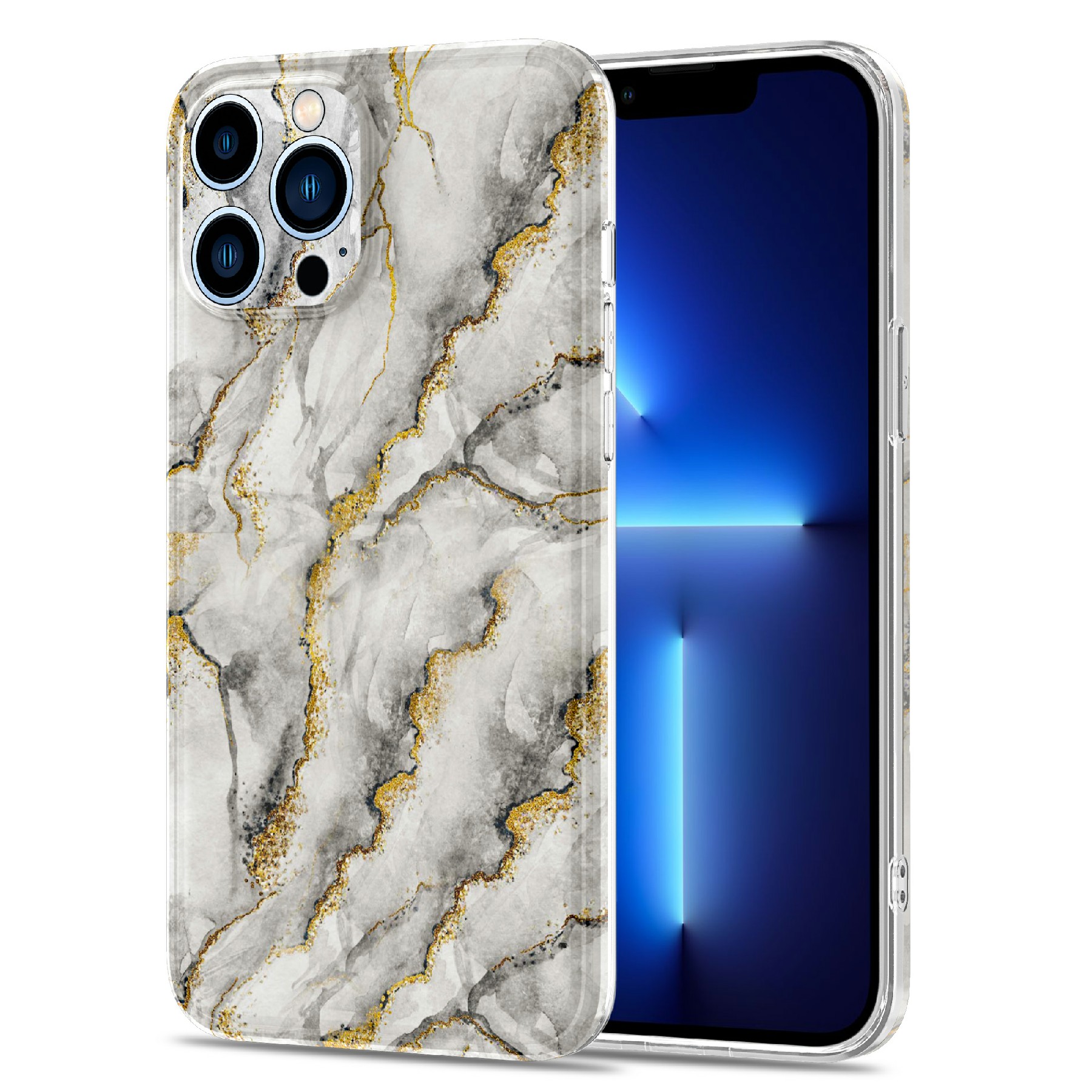 For iPhone 13 Pro 6.1 inch Gilding Decor Marble Pattern Design TPU Phone Protector Cover - White, iPhone 13 Pro
For iPhone 13 Pro 6.1 inch Gilding Decor Marble Pattern Design TPU Phone Protector Cover - White, iPhone 13 Pro