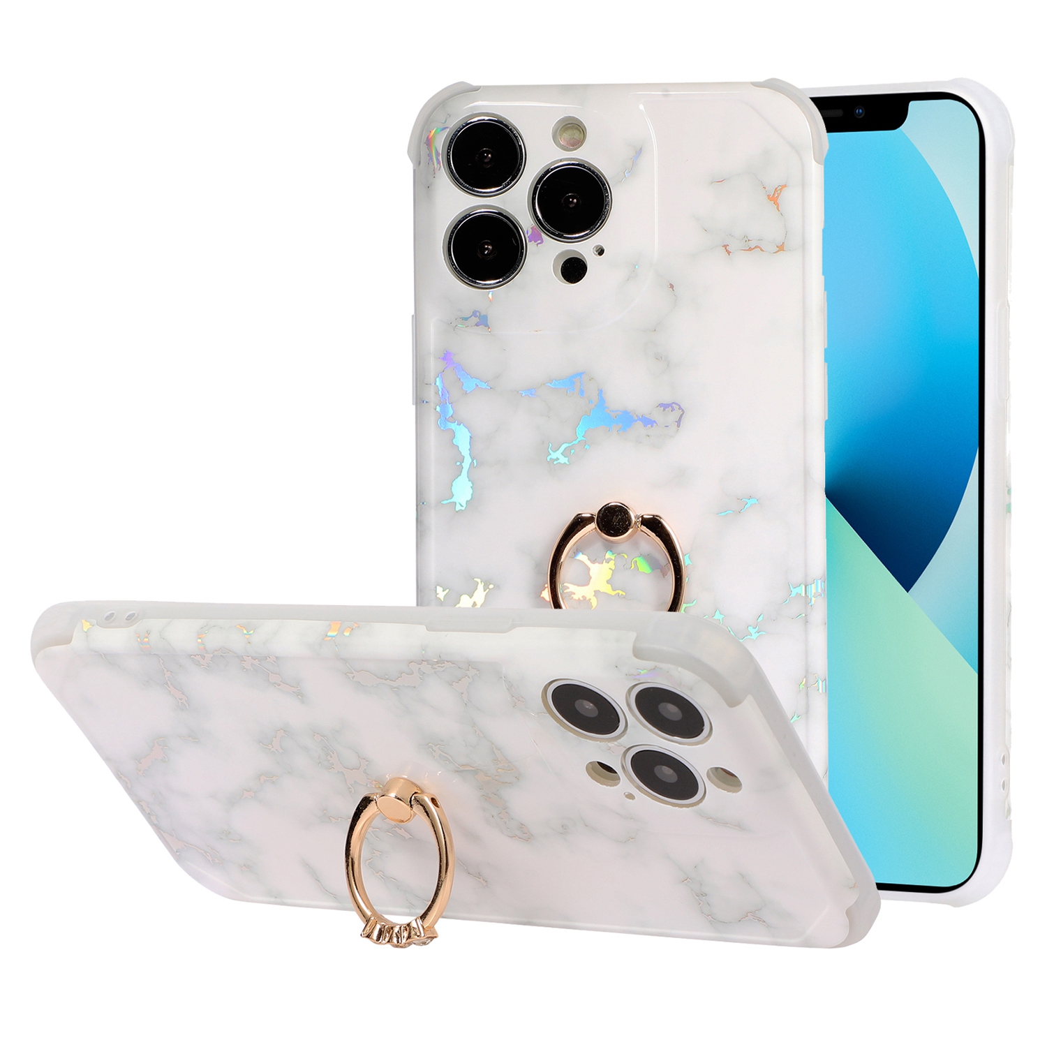 Drop-proof Stylish Rotating Ring Kickstand Design Case Marble IMD Laser TPU+PC Cover for iPhone 12 Pro Max 6.5 inch - CF2, iPhone 12 Pro Max
Drop-proof Stylish Rotating Ring Kickstand Design Case Marble IMD Laser TPU+PC Cover for iPhone 12 Pro Max 6.5 inch - CF2, iPhone 12 Pro Max