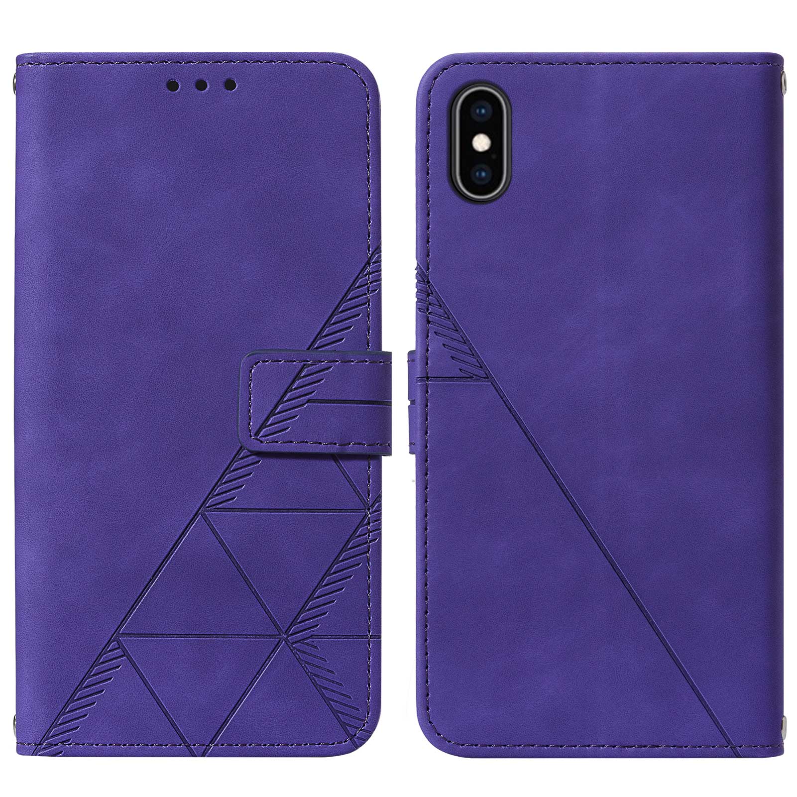 PU Leather Wallet Phone Shell Shock-Absorbed TPU Inner Case Lines Imprinting Phone Stand Cover for iPhone X/XS 5.8 inch - Purple, iPhone X
PU Leather Wallet Phone Shell Shock-Absorbed TPU Inner Case Lines Imprinting Phone Stand Cover for iPhone X/XS 5.8 inch - Purple, iPhone X