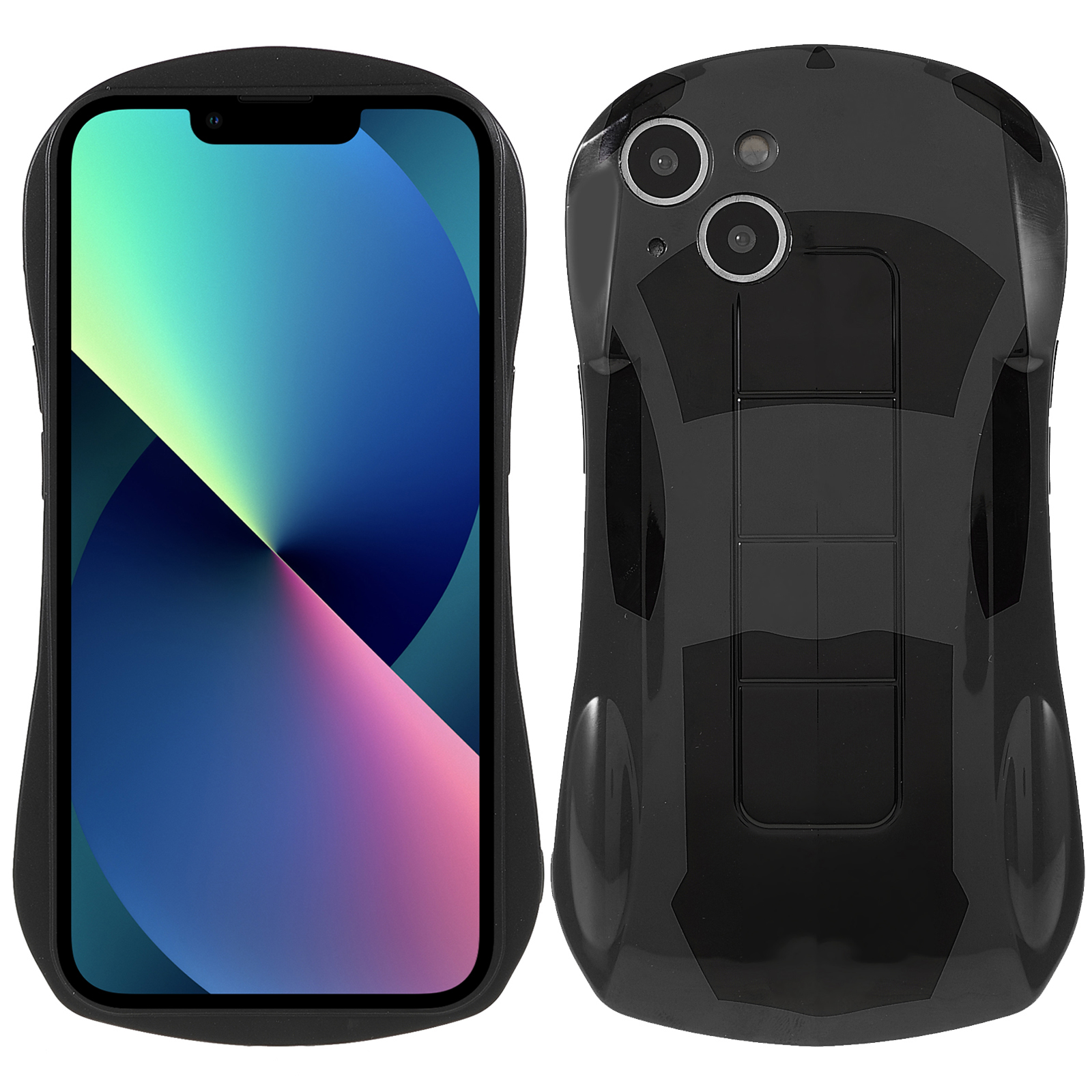 For iPhone 13 6.1 inch 3D Anti-dust Phone Case Sports Car Shaped IMD Soft TPU Phone Cover Shell - Black, iPhone 13
For iPhone 13 6.1 inch 3D Anti-dust Phone Case Sports Car Shaped IMD Soft TPU Phone Cover Shell - Black, iPhone 13