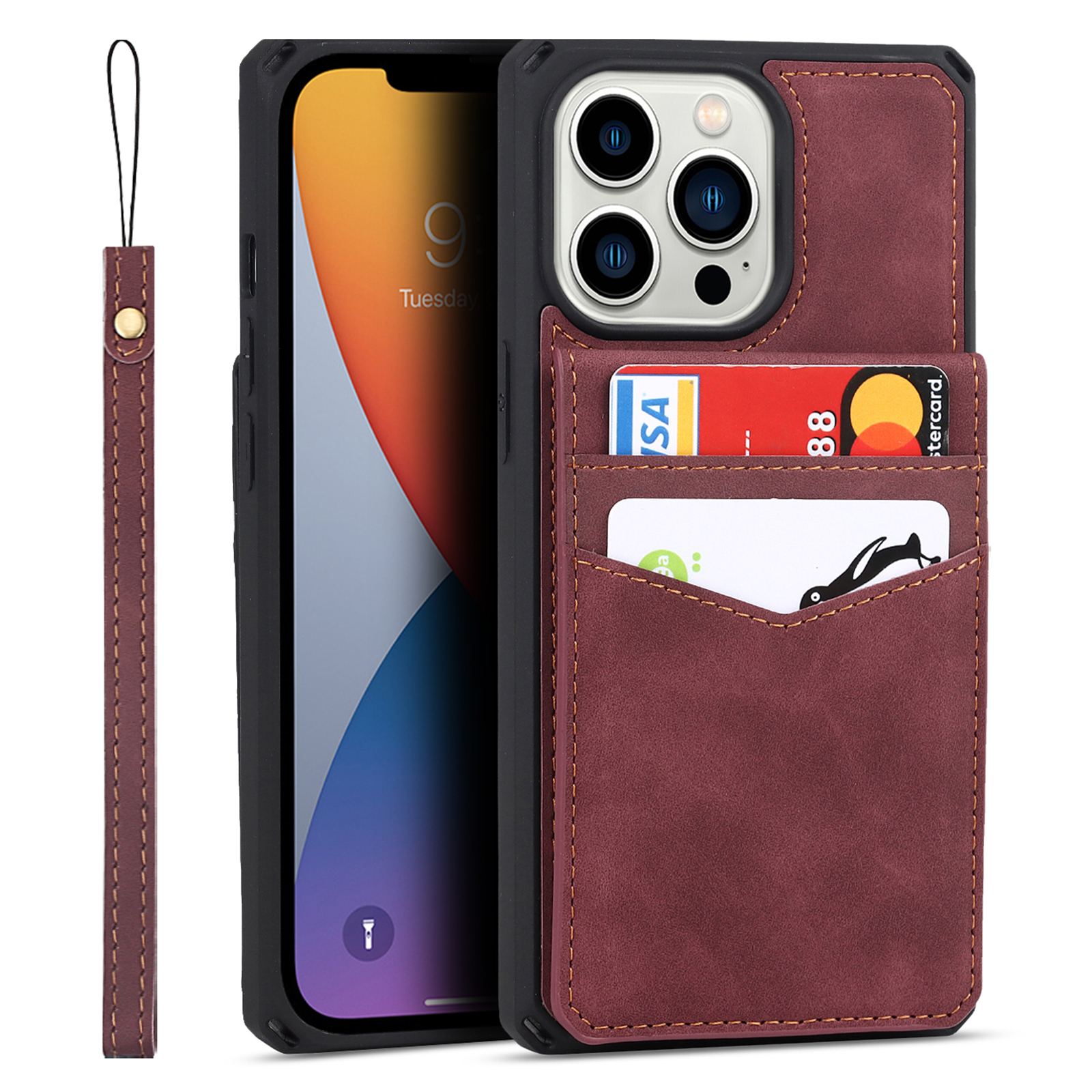 Vertical Flip Button Closure Card Slots Skin-touch Anti-scratch PU Leather Coated TPU Phone Case with Kickstand for iPhone 13 Pro Max 6.7 inch - Red, iPhone 13 Pro Max
Vertical Flip Button Closure Card Slots Skin-touch Anti-scratch PU Leather Coated TPU Phone Case with Kickstand for iPhone 13 Pro Max 6.7 inch - Red, iPhone 13 Pro Max