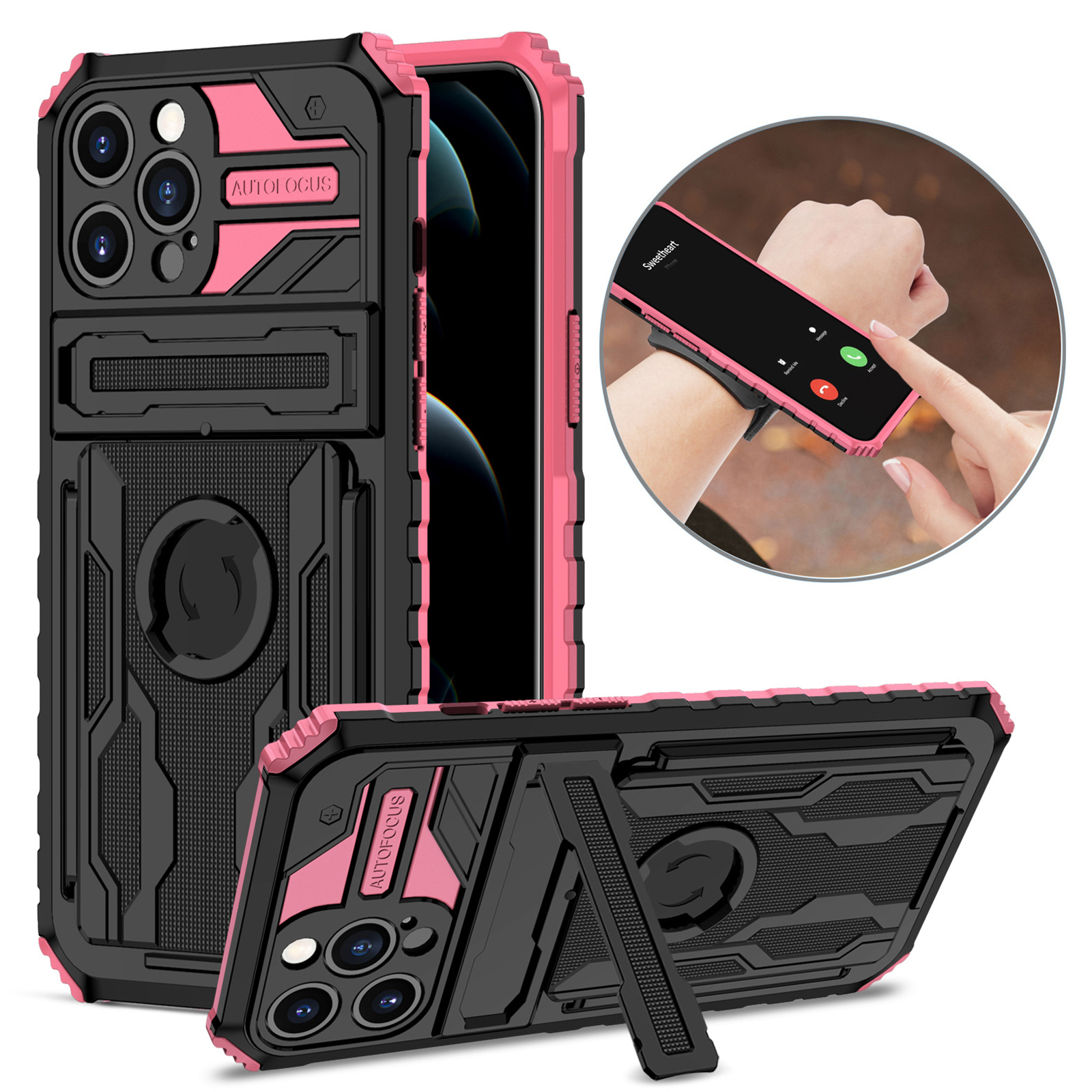 ENKAY HAT PRINCE Kickstand Hard PC + Soft TPU Phone Case Sport Mobile Phone Cover with Armband for iPhone 13 Pro Max 6.7 inch - Pink, iPhone 13 Pro Max
ENKAY HAT PRINCE Kickstand Hard PC + Soft TPU Phone Case Sport Mobile Phone Cover with Armband for iPhone 13 Pro Max 6.7 inch - Pink, iPhone 13 Pro Max