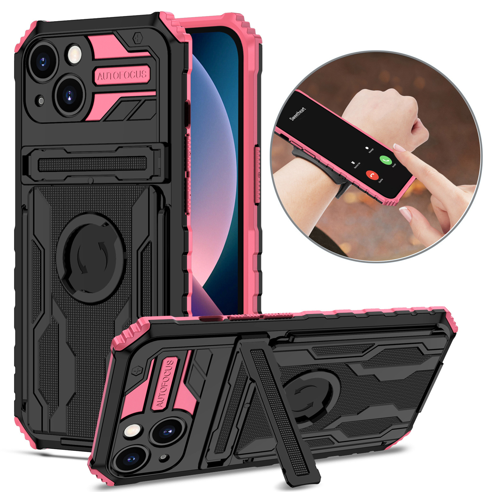 ENKAY HAT PRINCE Hard PC + Soft TPU Phone Case Sport Mobile Phone Cover with Kickstand and Armband for iPhone 13 6.1 inch - Pink, iPhone 13
ENKAY HAT PRINCE Hard PC + Soft TPU Phone Case Sport Mobile Phone Cover with Kickstand and Armband for iPhone 13 6.1 inch - Pink, iPhone 13