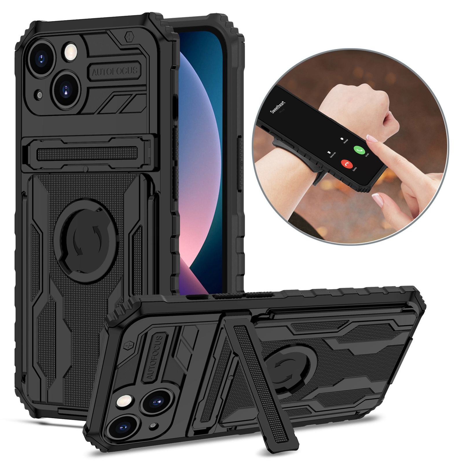 Enkay Hat Prince Hard PC + Soft TPU Chace Case Sport Cover Mobile Phone с Kickstand и Повязкой Для Iphone 13 6,1 Дюйма - Черный, iPhone 13
Enkay Hat Prince Hard PC + Soft TPU Chace Case Sport Cover Mobile Phone с Kickstand и Повязкой Для Iphone 13 6,1 Дюйма - Черный, iPhone 13