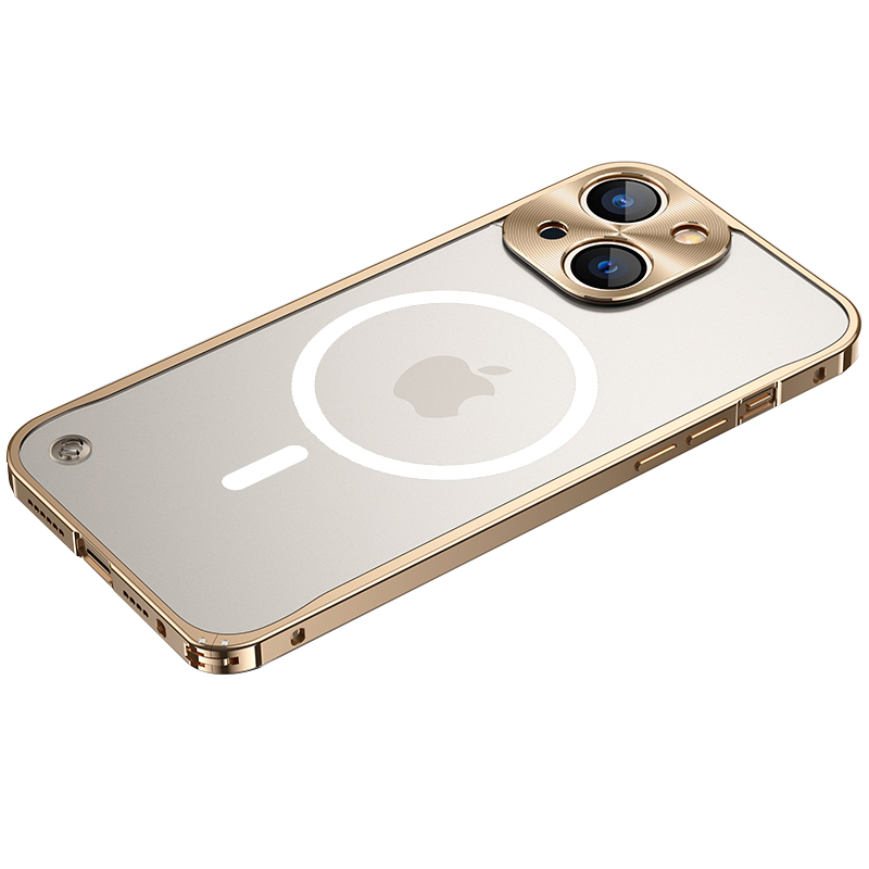 Tempered Glass + Metal Hybrid Scratch-resistant Phone Case Matte Transparent Protective Cover with Magnetic Wireless Charging Feature for iPhone 13 mini 5.4 inch - Gold, iPhone 13 mini
Tempered Glass + Metal Hybrid Scratch-resistant Phone Case Matte Transparent Protective Cover with Magnetic Wireless Charging Feature for iPhone 13 mini 5.4 inch - Gold, iPhone 13 mini