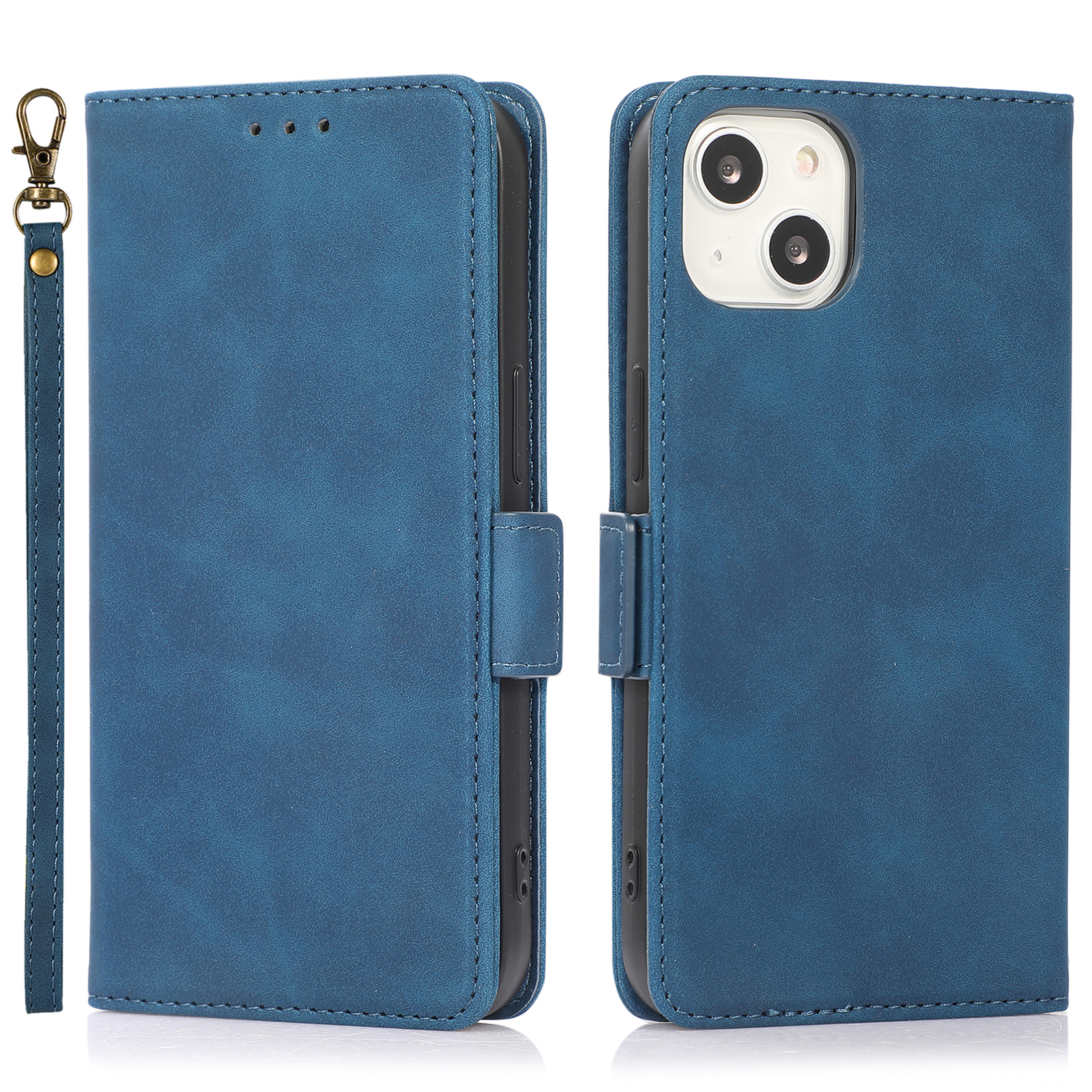 PU Leather Folio Flip Wallet Case Stand Magnetic Closure Shockproof Phone Cover with Strap for iPhone 13 6.1 inch - Blue, iPhone 13
PU Leather Folio Flip Wallet Case Stand Magnetic Closure Shockproof Phone Cover with Strap for iPhone 13 6.1 inch - Blue, iPhone 13