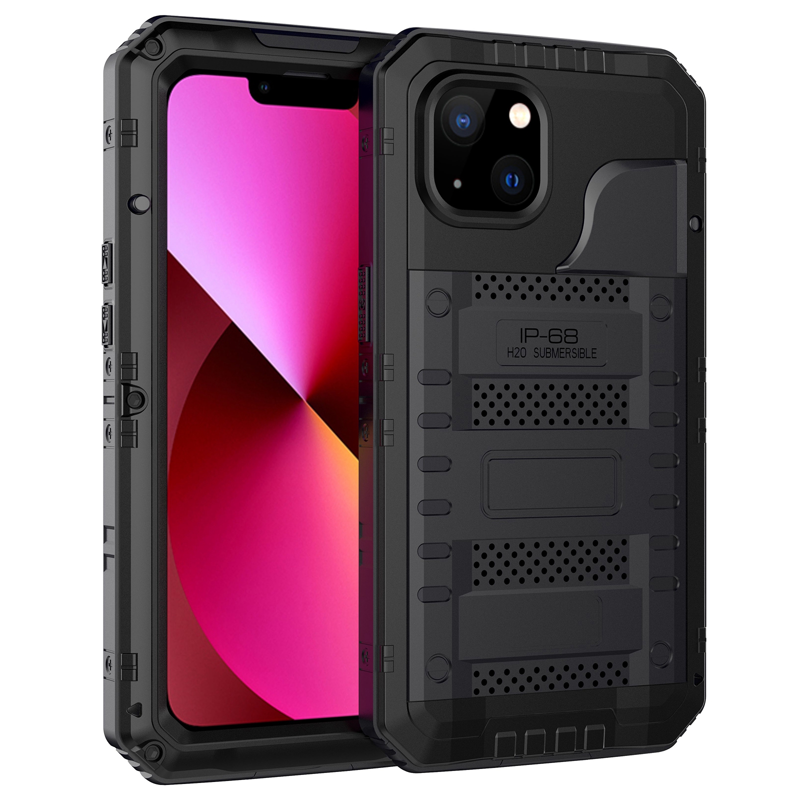 Anti-drogen-stoßdämpfer Wasserdichte Staubdichtes Silikon + Metallschutzhülle Für Iphone 13 6,1 Zoll - Schwarz, iPhone 13
Anti-drogen-stoßdämpfer Wasserdichte Staubdichtes Silikon + Metallschutzhülle Für Iphone 13 6,1 Zoll - Schwarz, iPhone 13