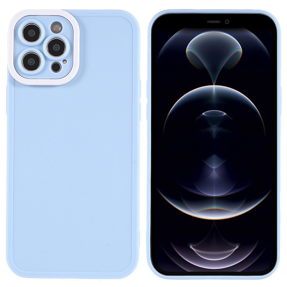 For iPhone 12 Pro Max 6.7 inch Shockproof Anti-drop Bi-color Skin-friendly Feeling PC Camera Ring Soft TPU Phone Case Cover - Baby Blue, iPhone 12 Pro Max
For iPhone 12 Pro Max 6.7 inch Shockproof Anti-drop Bi-color Skin-friendly Feeling PC Camera Ring Soft TPU Phone Case Cover - Baby Blue, iPhone 12 Pro Max