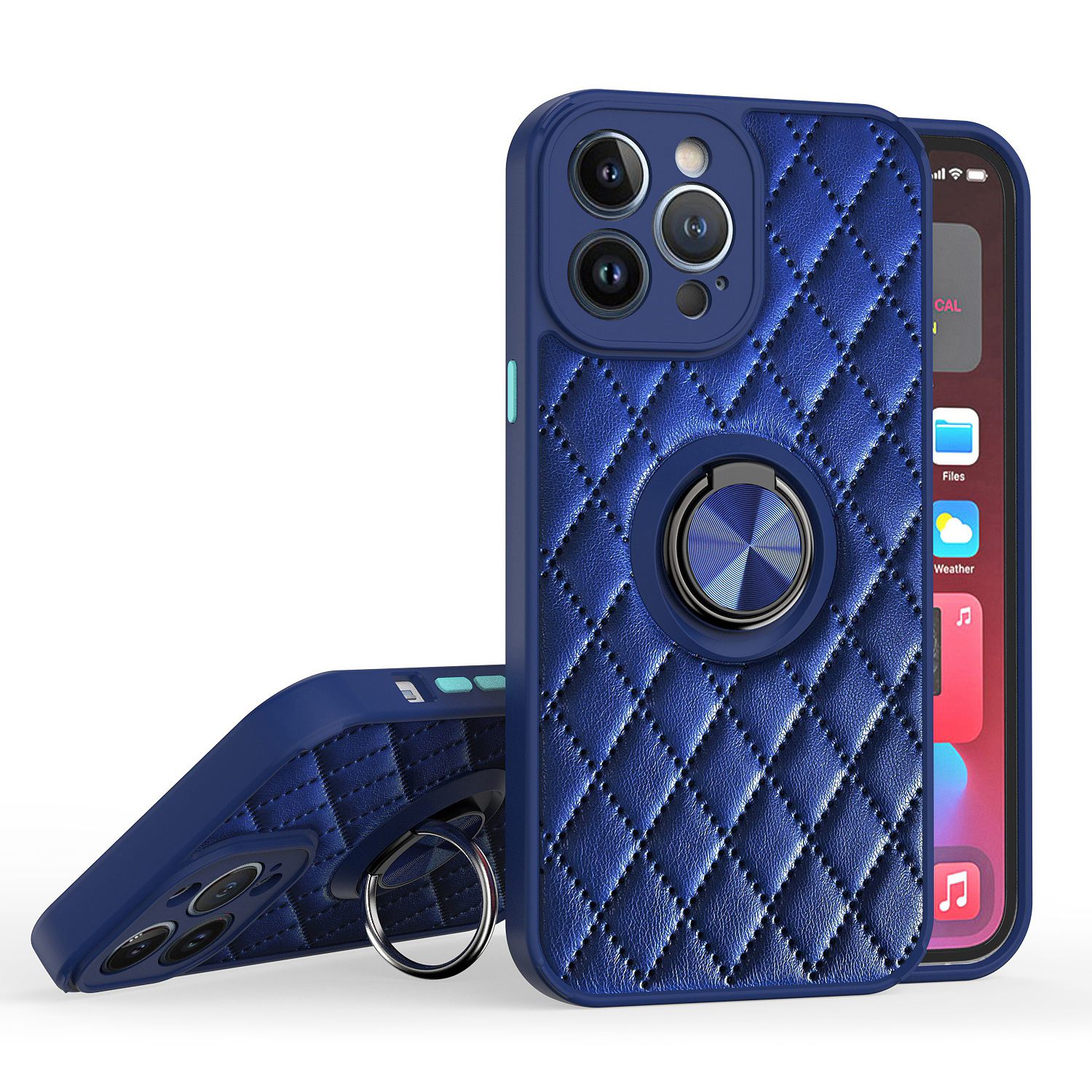For iPhone 12 Pro 6.1 inch Precise Cutout PU Leather Coated TPU Case Rhombus Pattern Kickstand Cellphone Cover - Sapphire, iPhone 12 Pro
For iPhone 12 Pro 6.1 inch Precise Cutout PU Leather Coated TPU Case Rhombus Pattern Kickstand Cellphone Cover - Sapphire, iPhone 12 Pro
