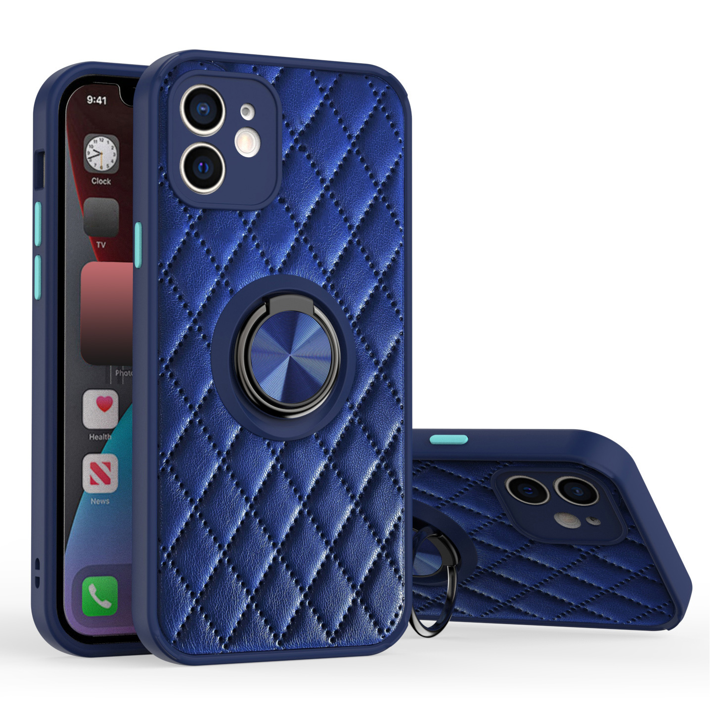 For iPhone 12 6.1 inch Rhombus Pattern Precise Cutout PU Leather Coated TPU Case Rotary Ring Kickstand Cover - Sapphire, iPhone 12
For iPhone 12 6.1 inch Rhombus Pattern Precise Cutout PU Leather Coated TPU Case Rotary Ring Kickstand Cover - Sapphire, iPhone 12