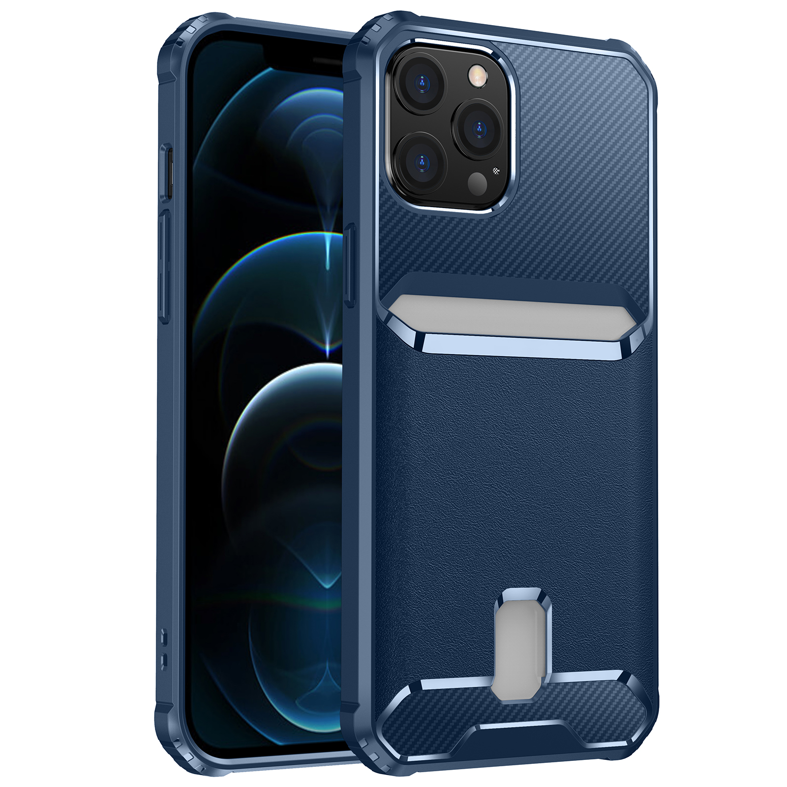 For iPhone 12 Pro Max 6.7 inch Anti-scratch Soft TPU Card Slot Design Carbon Fiber Textured Protective Phone Case Cover - Blue, iPhone 12 Pro Max
For iPhone 12 Pro Max 6.7 inch Anti-scratch Soft TPU Card Slot Design Carbon Fiber Textured Protective Phone Case Cover - Blue, iPhone 12 Pro Max