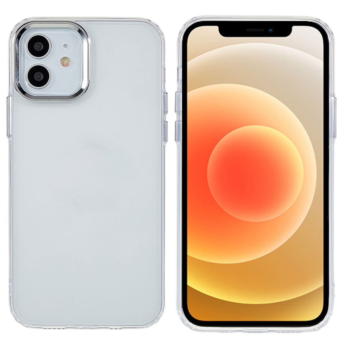 Scratch Resistant Slim Case for iPhone 12 6.1 inch Metal Lens Frame Protective Phone Shell Shockproof Clear Cover - Silver
Scratch Resistant Slim Case for iPhone 12 6.1 inch Metal Lens Frame Protective Phone Shell Shockproof Clear Cover - Silver