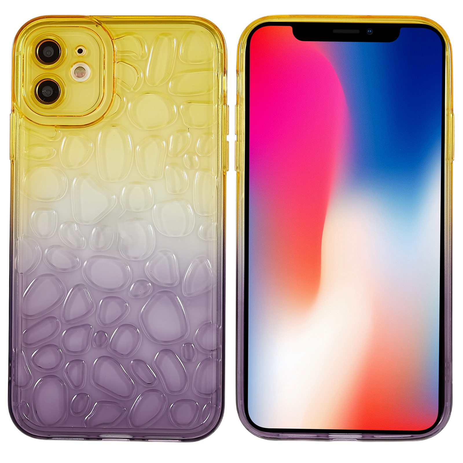 For iPhone 11 6.1 inch 3D Pebbles Effect Gradient Color Protective Cover Scratch Proof TPU Phone Case - Black/Yellow, iPhone 11 6.1 inch
For iPhone 11 6.1 inch 3D Pebbles Effect Gradient Color Protective Cover Scratch Proof TPU Phone Case - Black/Yellow, iPhone 11 6.1 inch