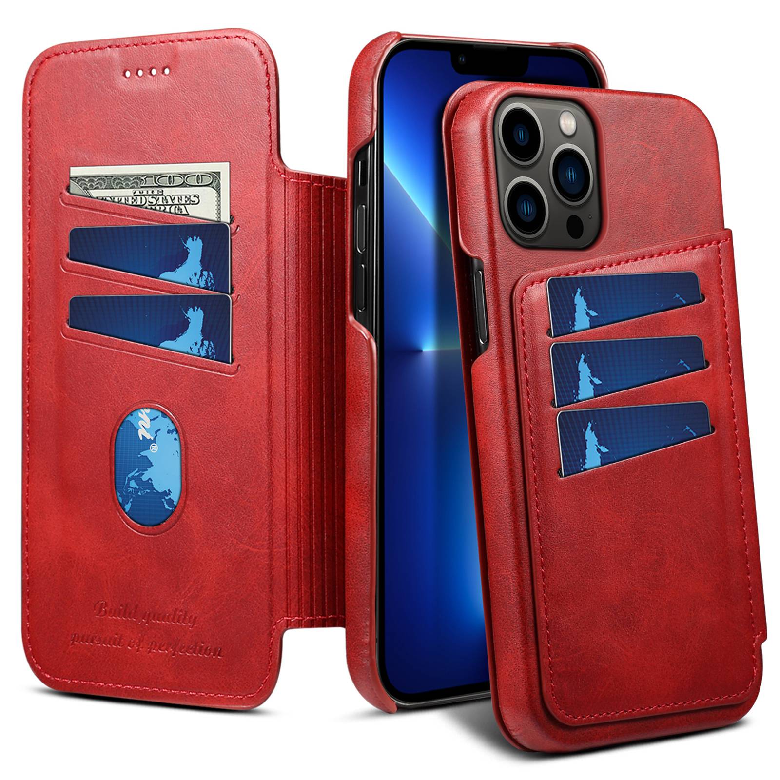 Кожаный Корпус Серии Q2 Для Iphone 13 Pro Max 6,7 Дюйма Folio Flip Flip Anty-scratch Anti-fall Multive Card Design Design Phone Shell - Красный, iPhone 13 Pro Max
Кожаный Корпус Серии Q2 Для Iphone 13 Pro Max 6,7 Дюйма Folio Flip Flip Anty-scratch Anti-fall Multive Card Design Design Phone Shell - Красный, iPhone 13 Pro Max