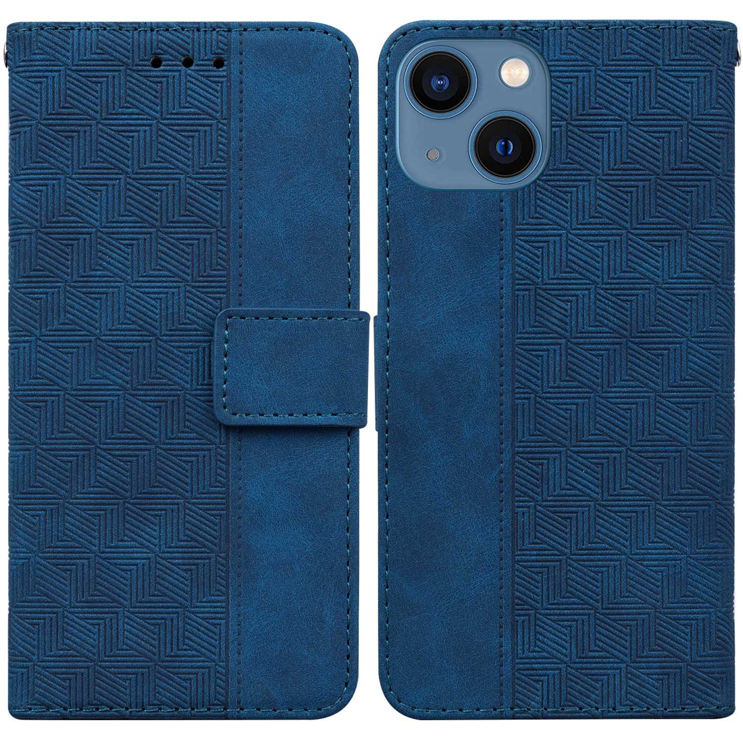 For iPhone 14 Plus 6.7 inch Anti-scratch Geometry Pattern Imprinted Case Stand Wallet Drop-proof PU Leather Phone Shell with Handy Strap - Blue, iPhone 14 Plus
For iPhone 14 Plus 6.7 inch Anti-scratch Geometry Pattern Imprinted Case Stand Wallet Drop-proof PU Leather Phone Shell with Handy Strap - Blue, iPhone 14 Plus