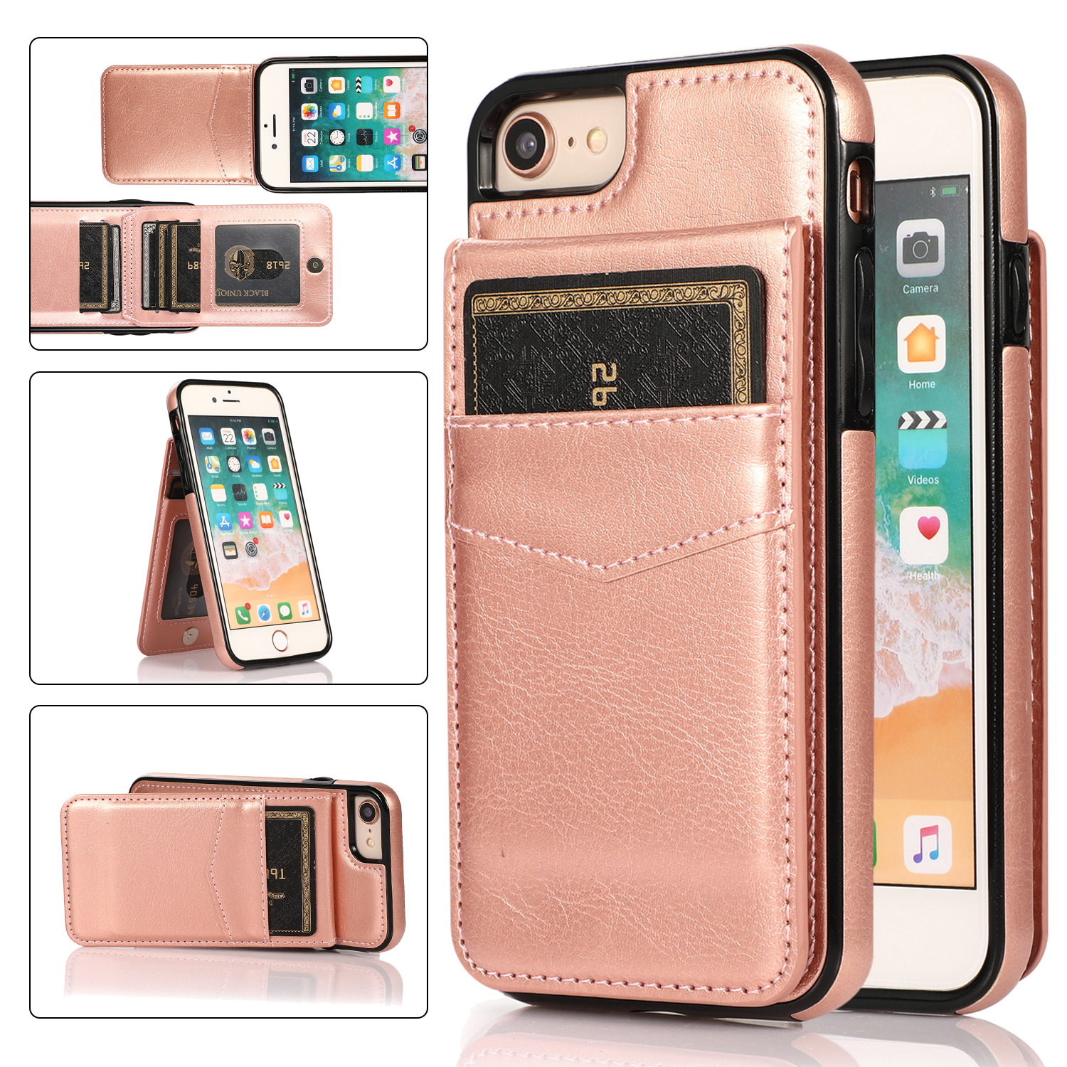 Für Iphone 7 / 8 / SE (2020) / SE (2022) Kartenhalter Telefon Hülle Kickstand PU Leder + TPU -abdeckung - Roségold, iPhone 7 4.7 inch
Für Iphone 7 / 8 / SE (2020) / SE (2022) Kartenhalter Telefon Hülle Kickstand PU Leder + TPU -abdeckung - Roségold, iPhone 7 4.7 inch