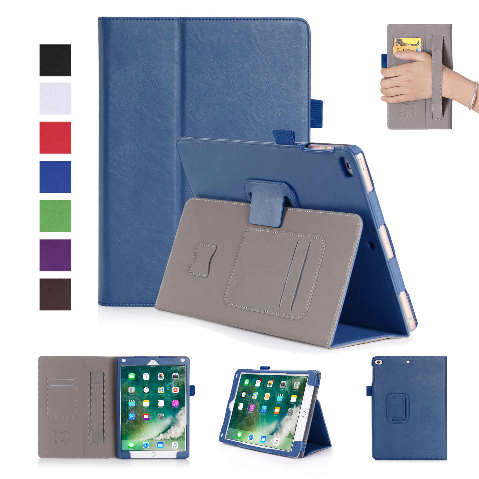 For iPad 9.7 (2018) / 9.7 (2017) Smart Leather Case Accessory with SIM/Credit Card Slots - Blue, iPad 9.7-inch (2017)
For iPad 9.7 (2018) / 9.7 (2017) Smart Leather Case Accessory with SIM/Credit Card Slots - Blue, iPad 9.7-inch (2017)