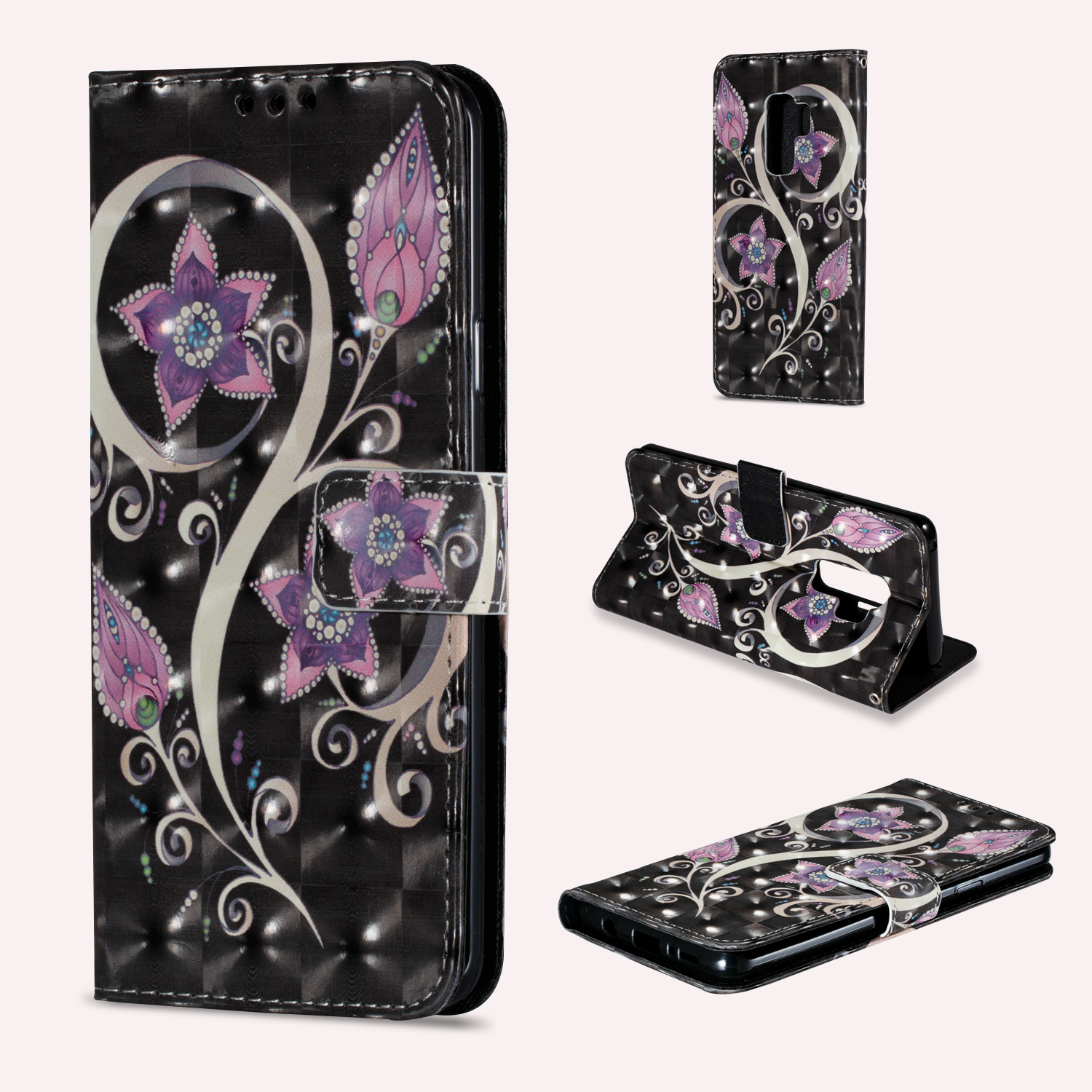 Pattern Printing Wallet Leather Stand Phone Cover for Samsung Galaxy S9 Plus - Purple Flower, Galaxy S9+
Pattern Printing Wallet Leather Stand Phone Cover for Samsung Galaxy S9 Plus - Purple Flower, Galaxy S9+