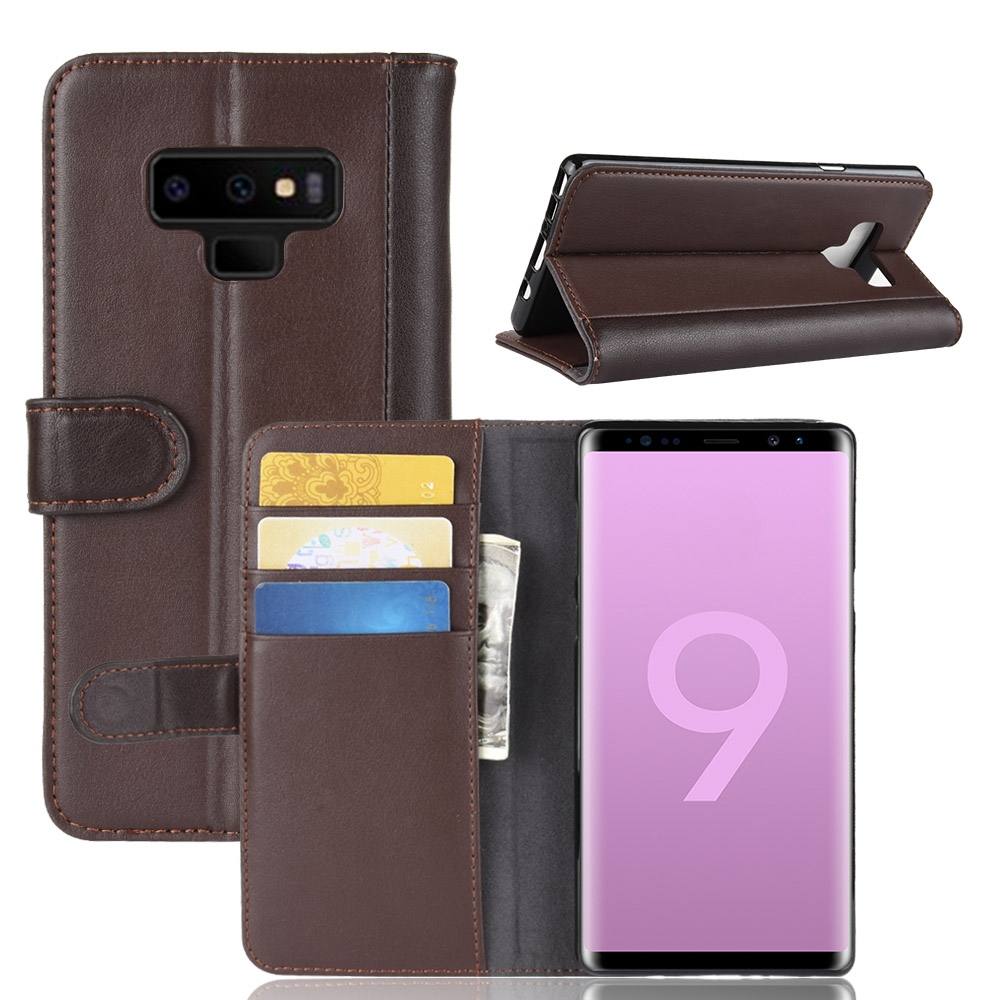 Genuine Split Leather Wallet Stand Phone Cover for Samsung Galaxy Note 9 - Brown, Galaxy Note9 N960
Genuine Split Leather Wallet Stand Phone Cover for Samsung Galaxy Note 9 - Brown, Galaxy Note9 N960