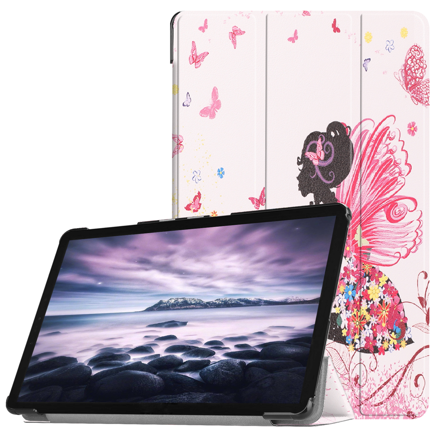 Pattern Printing Tri-fold Stand Leather Smart Case Cover for Samsung Galaxy Tab A 10.5 (2018) T590 T595 - Beauty and Butterfly, Galaxy Tab A 10.5 (2018) T590 T595
Pattern Printing Tri-fold Stand Leather Smart Case Cover for Samsung Galaxy Tab A 10.5 (2018) T590 T595 - Beauty and Butterfly, Galaxy Tab A 10.5 (2018) T590 T595