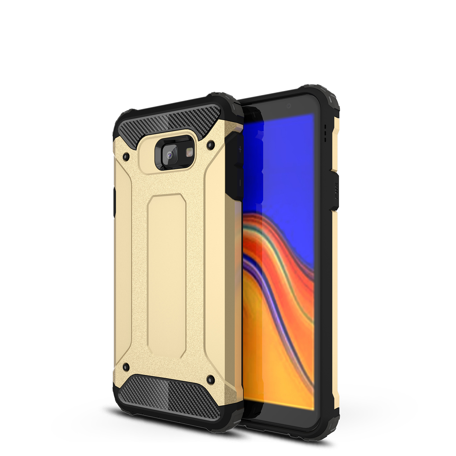 Armor Guard Hybrid Plastic + TPU Mobile Phone Case for Samsung Galaxy J4+ - Gold, Galaxy J4+
Armor Guard Hybrid Plastic + TPU Mobile Phone Case for Samsung Galaxy J4+ - Gold, Galaxy J4+