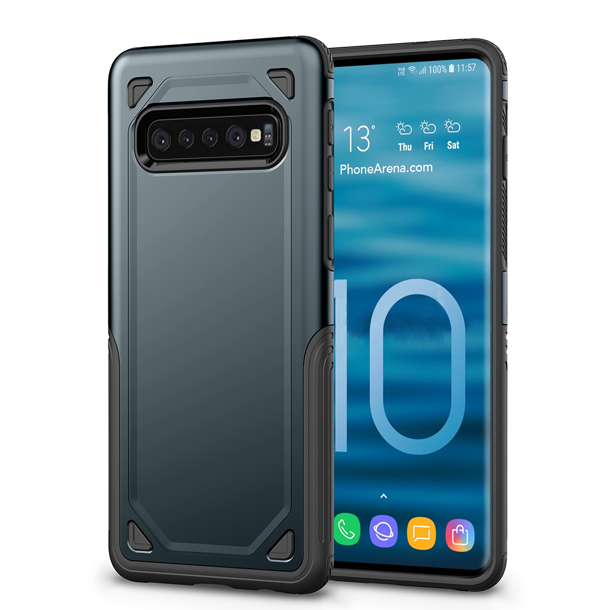 Hybrid Plastic + TPU Armor Rugged Back Shell for Samsung Galaxy S10 Plus - Dark Blue, Galaxy S10 Plus
Hybrid Plastic + TPU Armor Rugged Back Shell for Samsung Galaxy S10 Plus - Dark Blue, Galaxy S10 Plus