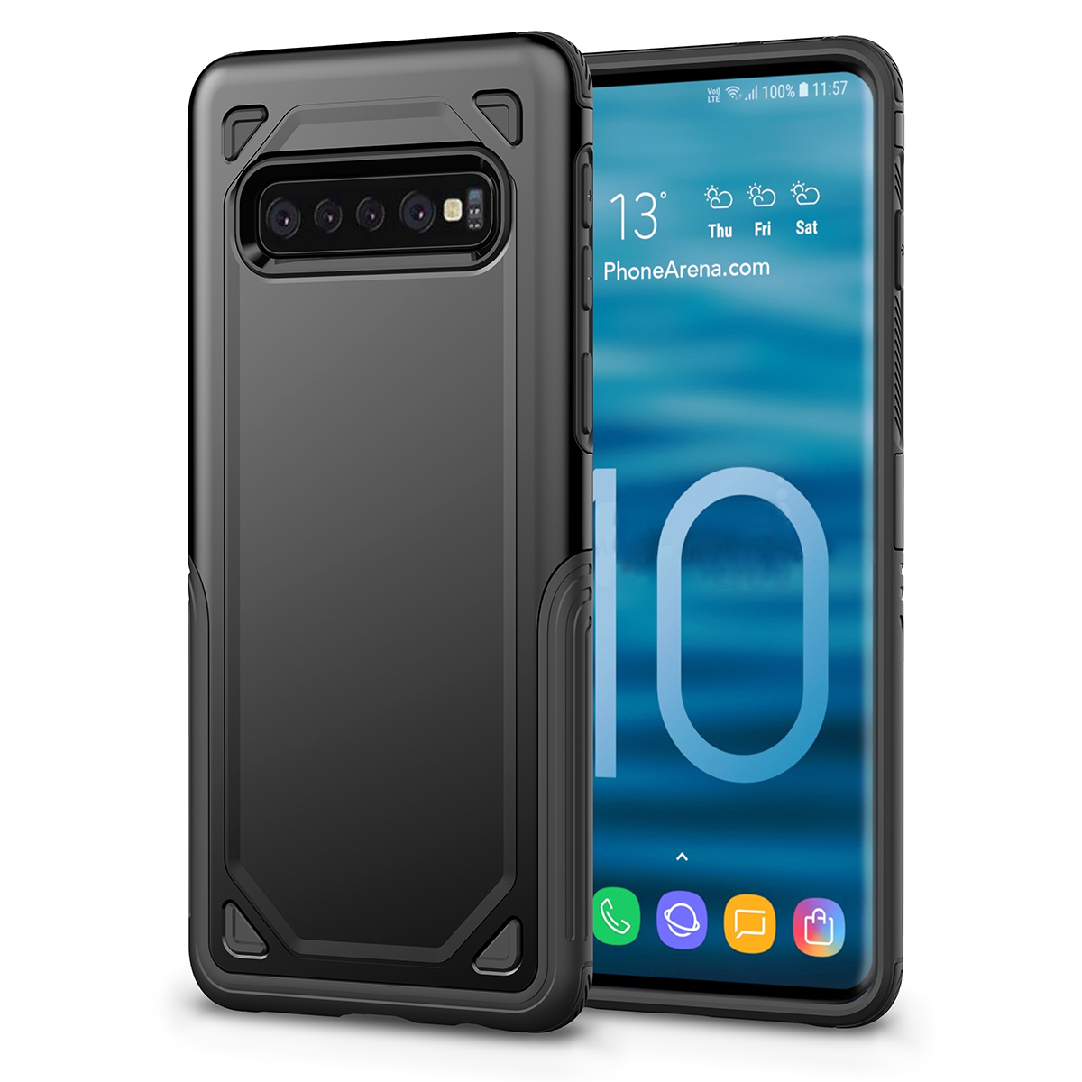 Гибридный ПК + Armor TPU Прочная Крышка Для Samsung Galaxy S10 - Чернить, Galaxy S10
Гибридный ПК + Armor TPU Прочная Крышка Для Samsung Galaxy S10 - Чернить, Galaxy S10