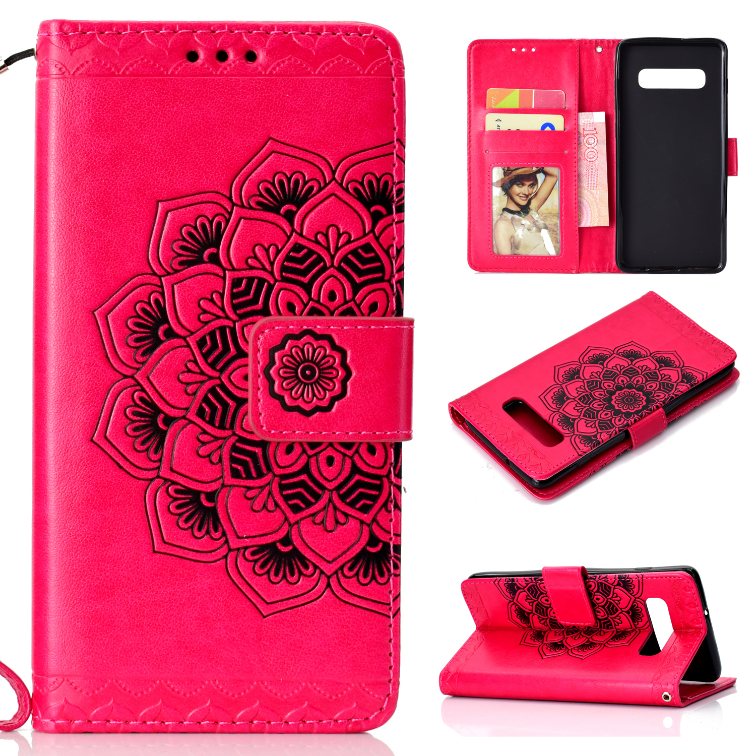 For Samsung Galaxy S10 Imprinted Mandala Pattern Leather Wallet Protection Case with Strap - Rose, Galaxy S10
For Samsung Galaxy S10 Imprinted Mandala Pattern Leather Wallet Protection Case with Strap - Rose, Galaxy S10