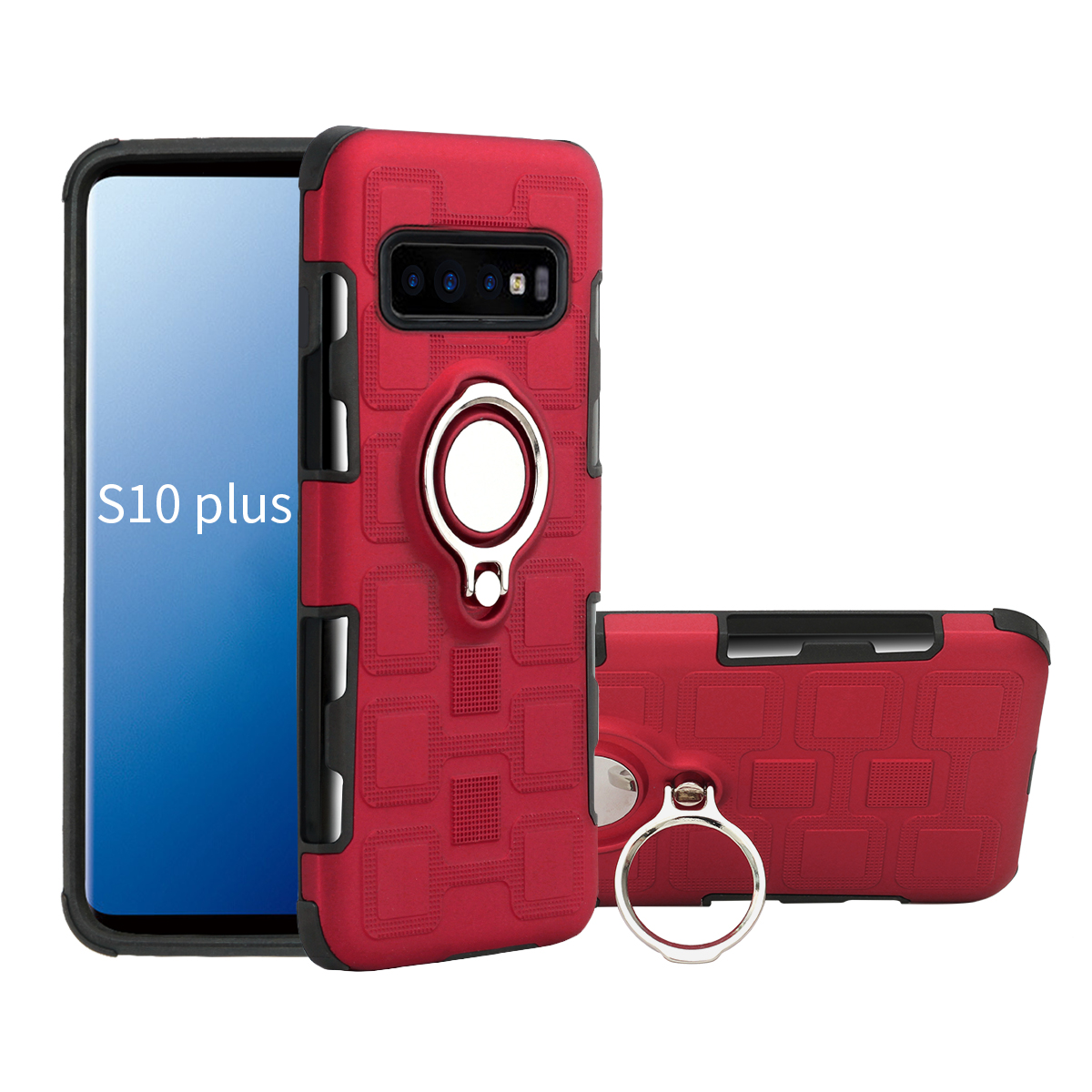 Geometric Pattern TPU Plastic Combo Case with Magnetic Car Mount Ring Holder for Samsung Galaxy S10 Plus - Red, Galaxy S10 Plus
Geometric Pattern TPU Plastic Combo Case with Magnetic Car Mount Ring Holder for Samsung Galaxy S10 Plus - Red, Galaxy S10 Plus