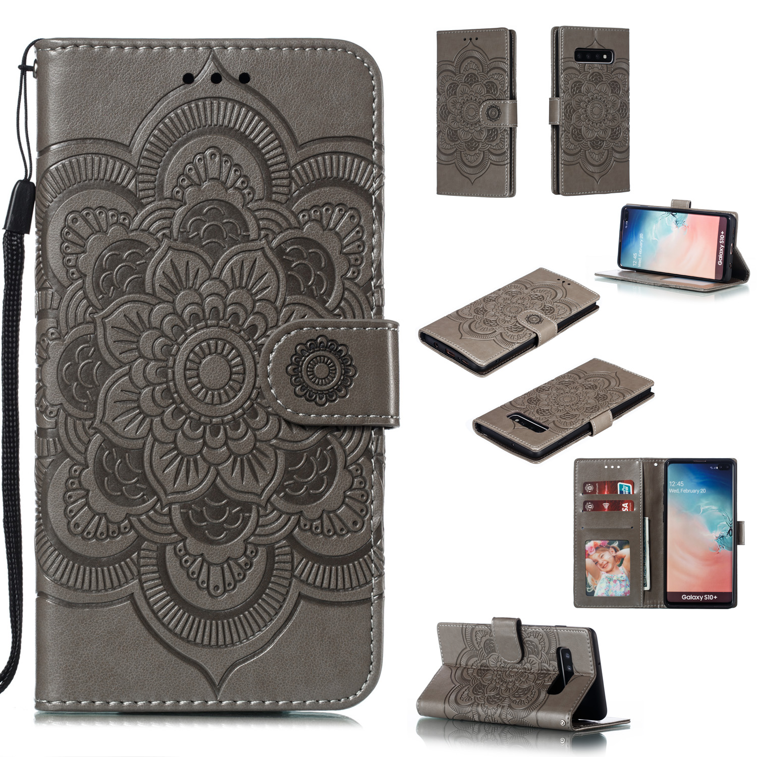 For Samsung Galaxy S10 Plus Imprint Mandala Flower Leather Wallet Case Phone Cover - Grey, Galaxy S10 Plus
For Samsung Galaxy S10 Plus Imprint Mandala Flower Leather Wallet Case Phone Cover - Grey, Galaxy S10 Plus