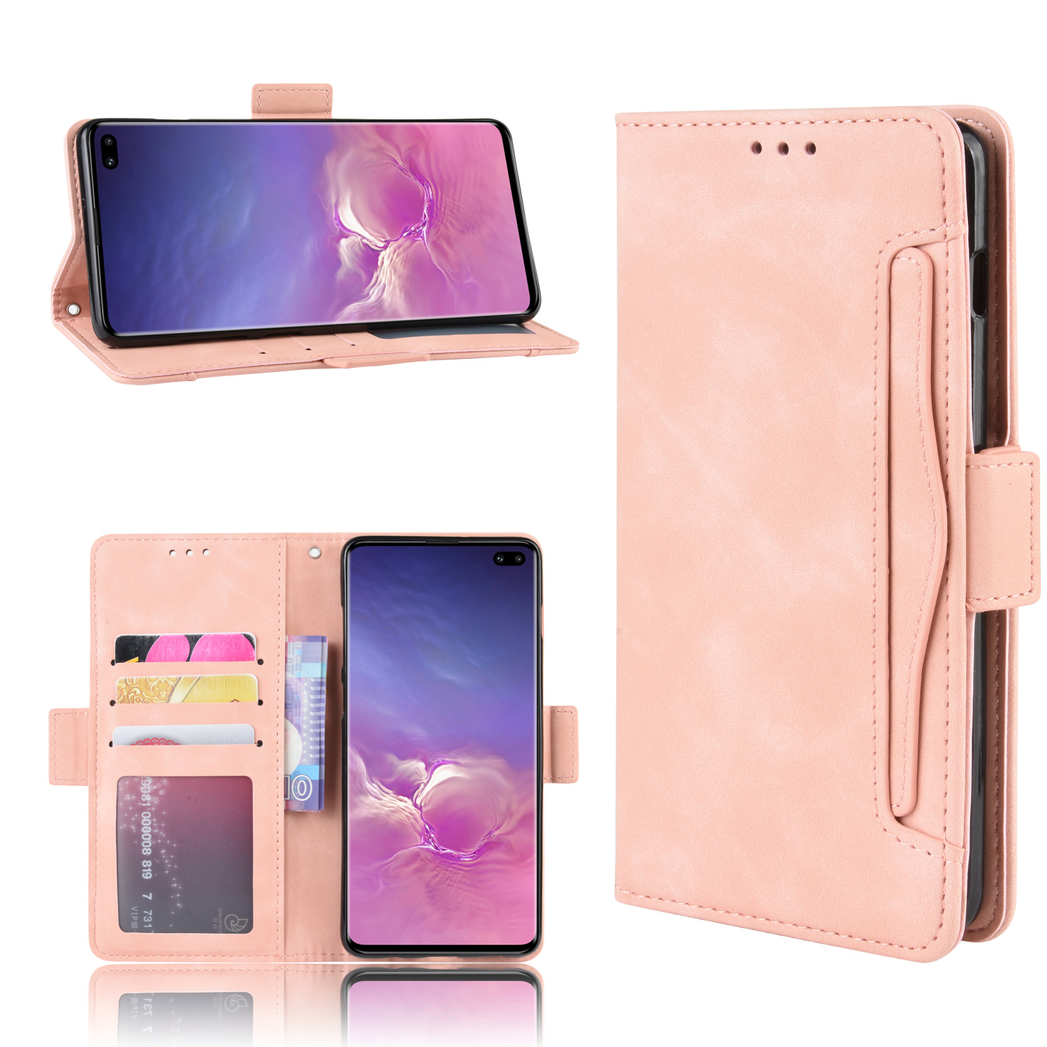 Leather Wallet Stand Cell Phone Cover Casing for Samsung Galaxy S10 Plus - Rose Gold, Galaxy S10 Plus
Leather Wallet Stand Cell Phone Cover Casing for Samsung Galaxy S10 Plus - Rose Gold, Galaxy S10 Plus