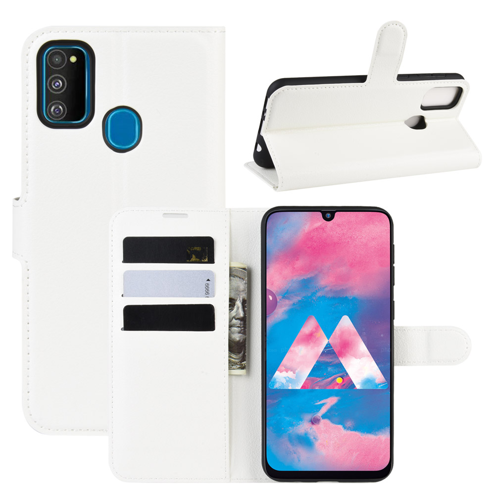 Litchi Skin Leather Stand Phone Shell Wallet Case for Samsung Galaxy M21/M30s - White, Galaxy M30s
Litchi Skin Leather Stand Phone Shell Wallet Case for Samsung Galaxy M21/M30s - White, Galaxy M30s