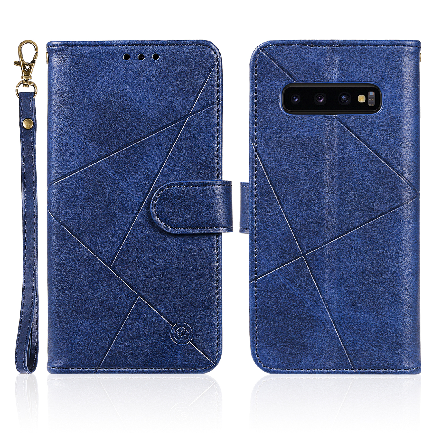 Rhombus Surface Wallet Stand Leather Phone Cover with Strap for Samsung Galaxy S10 - Blue, Galaxy S10
Rhombus Surface Wallet Stand Leather Phone Cover with Strap for Samsung Galaxy S10 - Blue, Galaxy S10