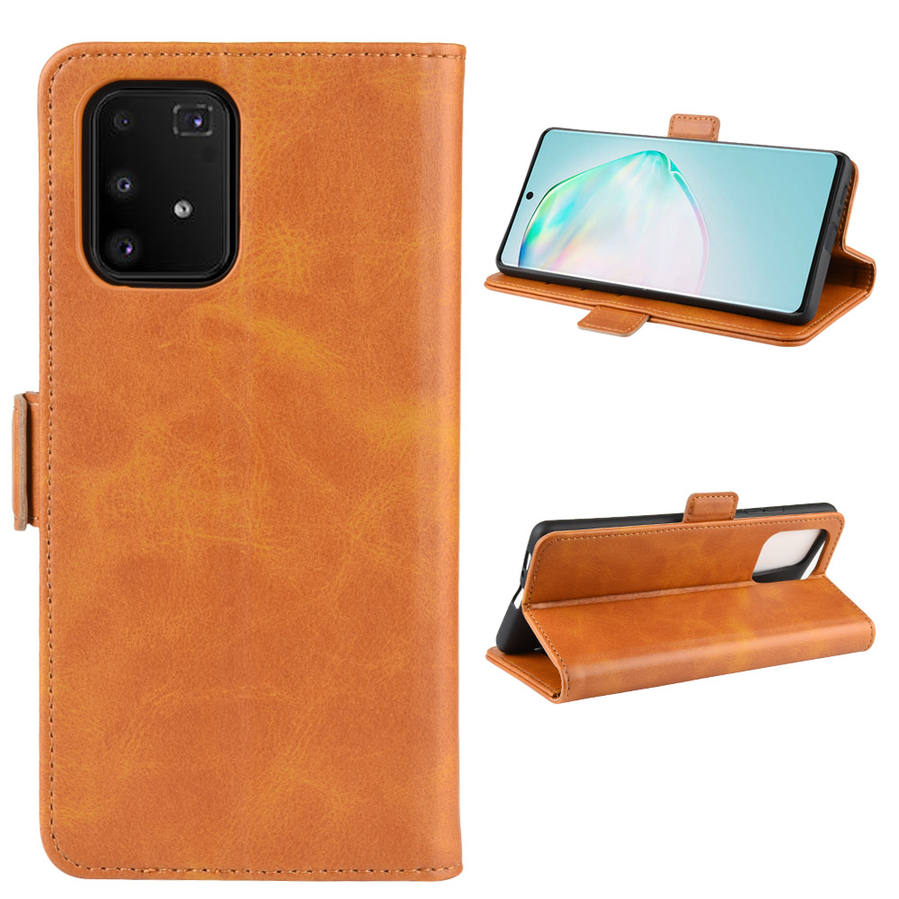 Magnet Adsorption Leather Wallet Phone Stand Case for Samsung Galaxy A91/M80s/S10 Lite - Brown, Galaxy A91
Magnet Adsorption Leather Wallet Phone Stand Case for Samsung Galaxy A91/M80s/S10 Lite - Brown, Galaxy A91