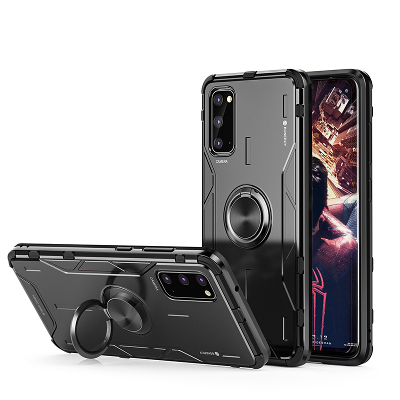 Drop-proof Kickstand Metal Silicone Combo Shell for Samsung Galaxy S20 - Black, Galaxy S20
Drop-proof Kickstand Metal Silicone Combo Shell for Samsung Galaxy S20 - Black, Galaxy S20