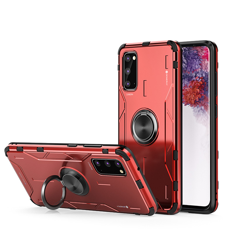 Drop-proof Kickstand Metal Silicone Combo Shell for Samsung Galaxy S20 - Red, Galaxy S20
Drop-proof Kickstand Metal Silicone Combo Shell for Samsung Galaxy S20 - Red, Galaxy S20