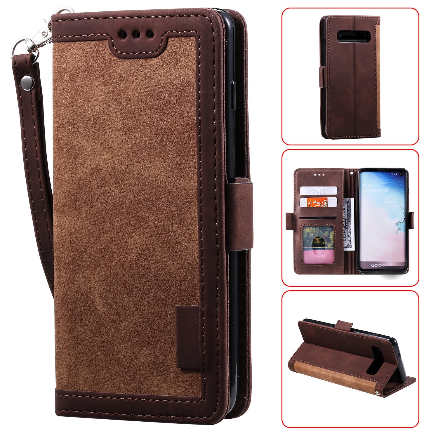 Retro Splicing Leather Wallet Phone Case for Samsung Galaxy S10 Plus - Brown, Galaxy S10 Plus
Retro Splicing Leather Wallet Phone Case for Samsung Galaxy S10 Plus - Brown, Galaxy S10 Plus