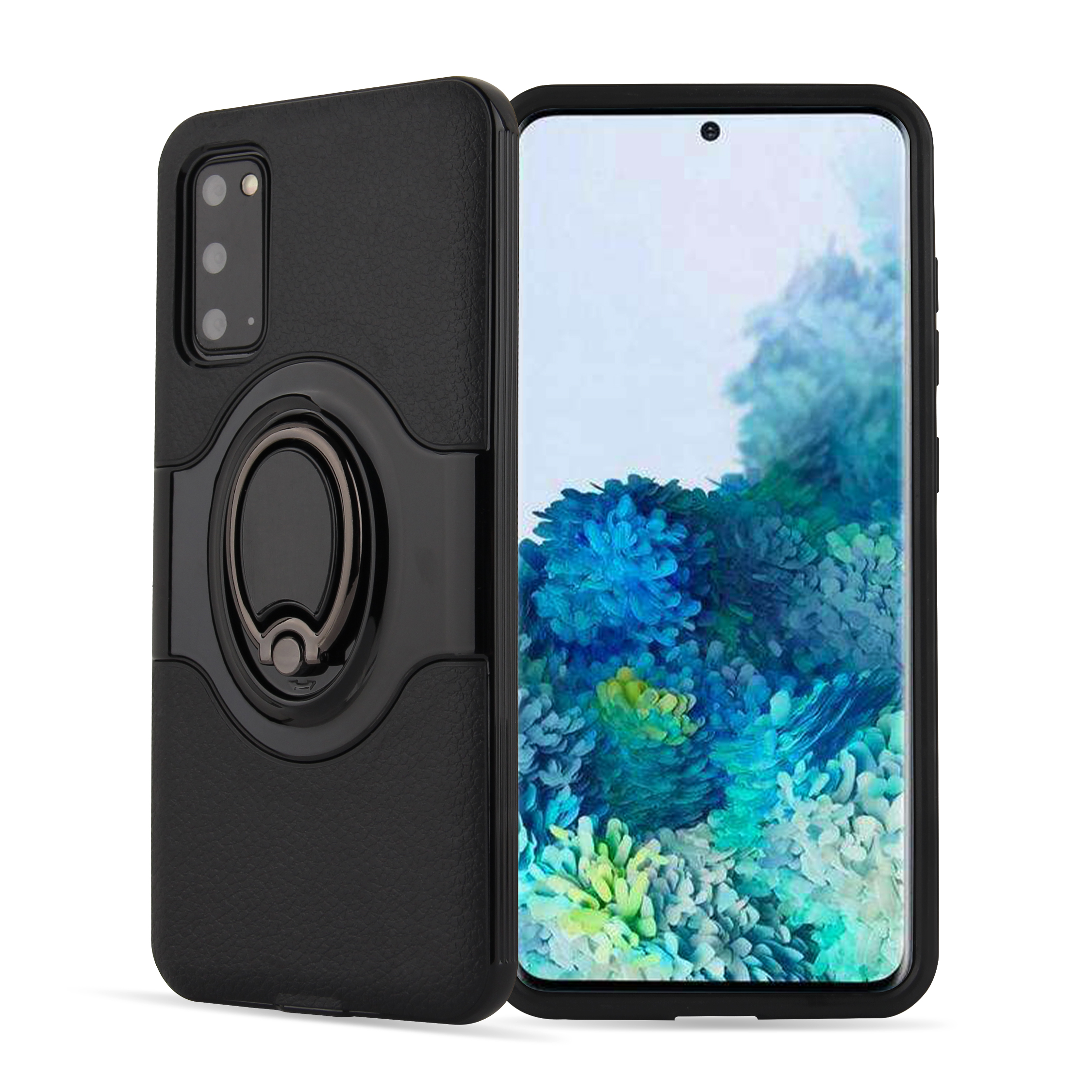 PC + TPU Hybrid Phone Cover with Ring Holder Stand for Samsung Galaxy S20 - Black, Galaxy S20
PC + TPU Hybrid Phone Cover with Ring Holder Stand for Samsung Galaxy S20 - Black, Galaxy S20