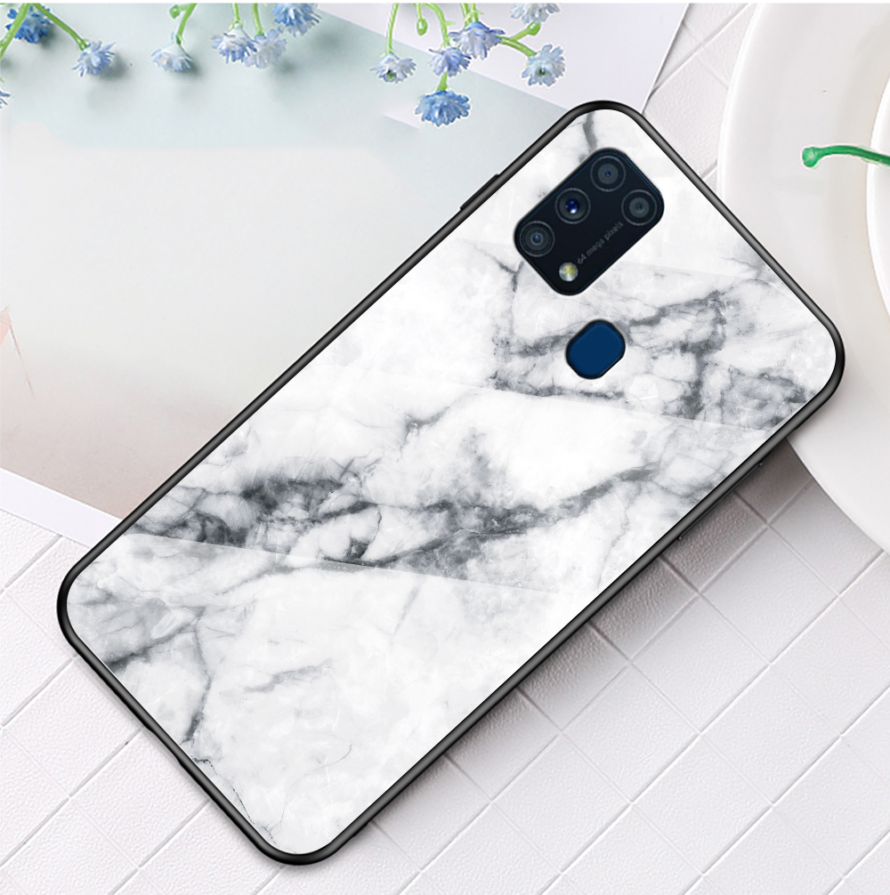 Marble Texture Tempered Glass + PC + TPU Hybrid Case for Samsung Galaxy M31 - White, Galaxy M31
Marble Texture Tempered Glass + PC + TPU Hybrid Case for Samsung Galaxy M31 - White, Galaxy M31