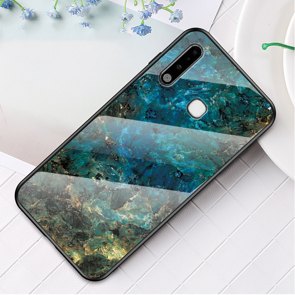 Marble Skin Tempered Glass Cell Phone Case Shell for Samsung Galaxy A70e - Emerald, Galaxy A70e
Marble Skin Tempered Glass Cell Phone Case Shell for Samsung Galaxy A70e - Emerald, Galaxy A70e
