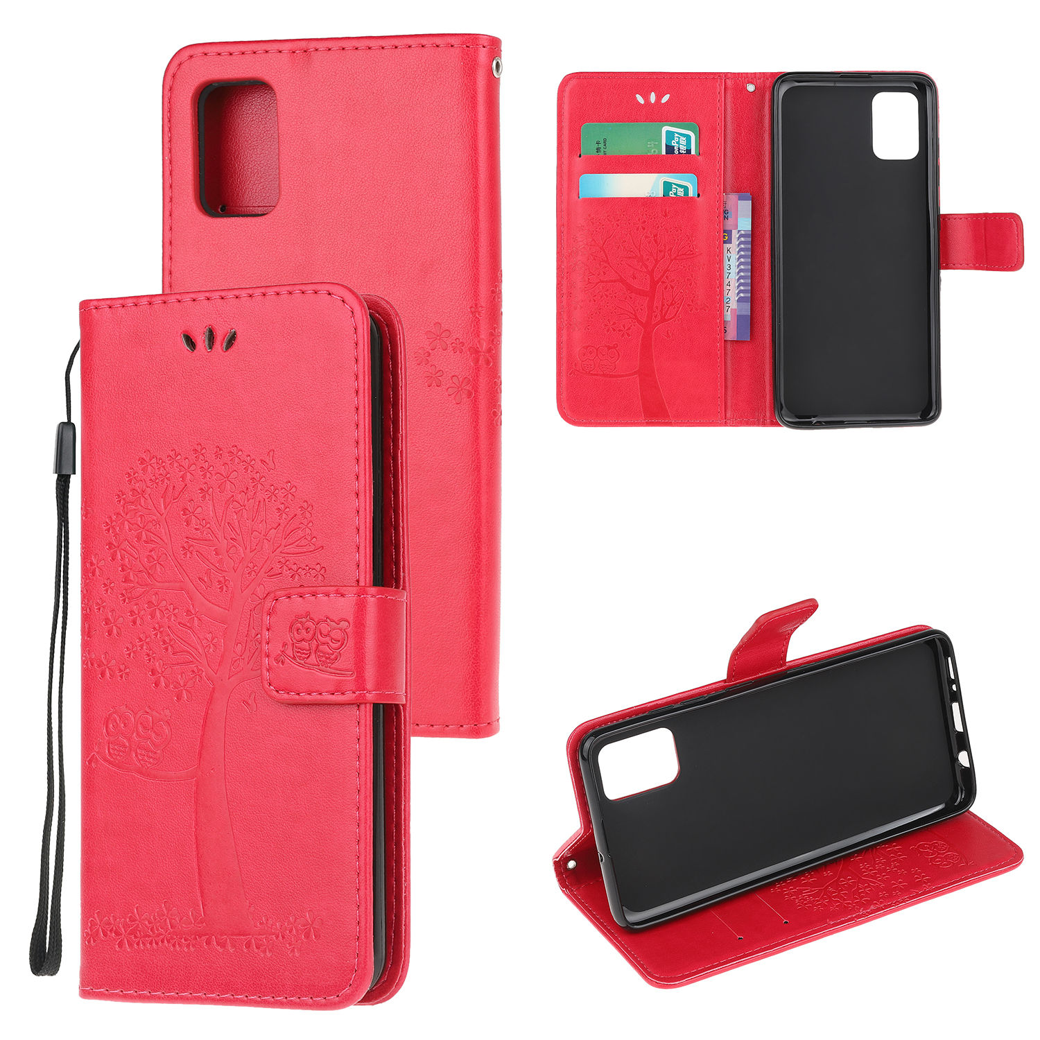 Imprint Tree and Owl Pattern Leather Wallet Covering for Samsung Galaxy A41 (Global Version) - Red, Galaxy A41 (Global Version)
Imprint Tree and Owl Pattern Leather Wallet Covering for Samsung Galaxy A41 (Global Version) - Red, Galaxy A41 (Global Version)