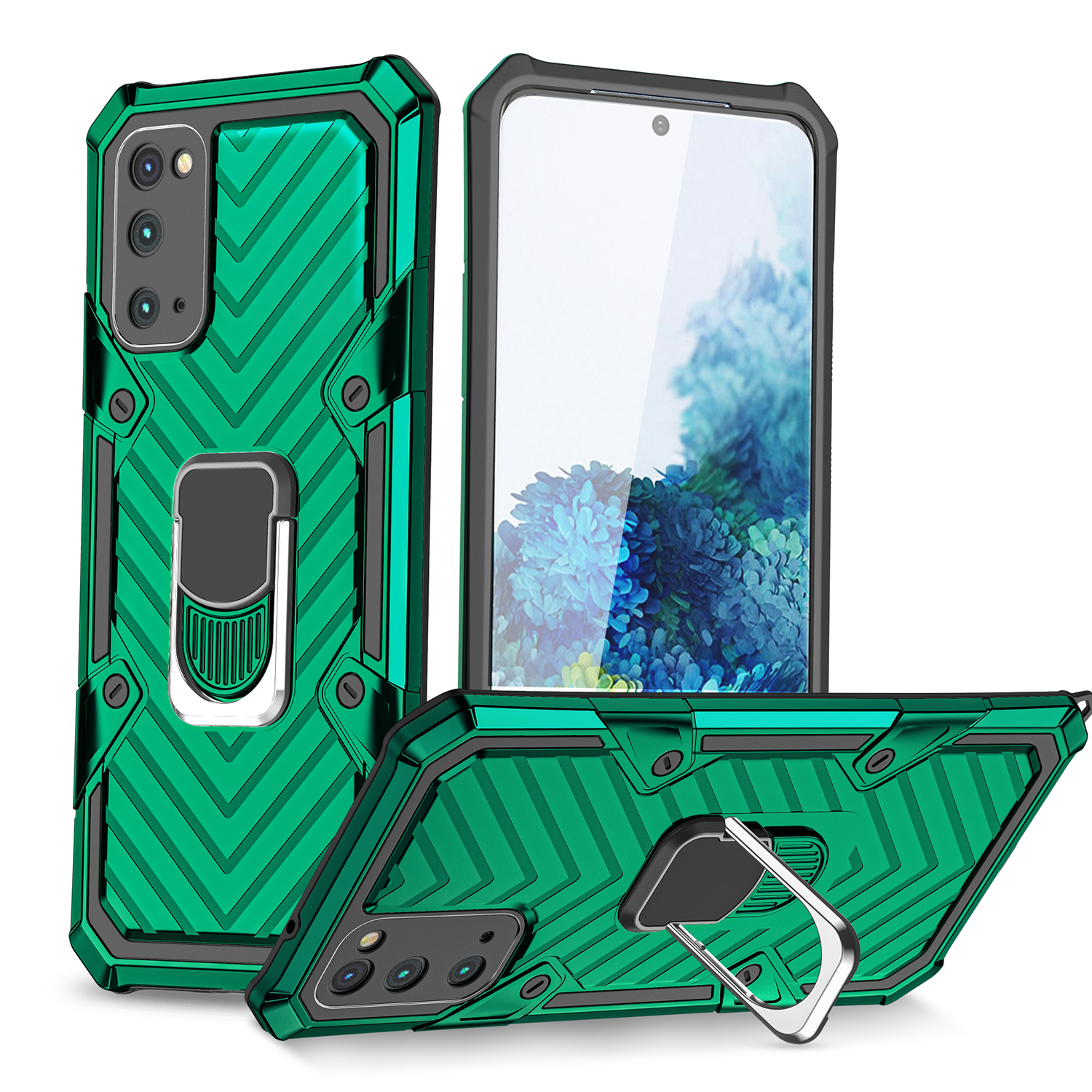 Rotatable Finger Ring Kickstand PC + TPU Hybrid Back Case for Samsung Galaxy S20 - Dark Green, Galaxy S20
Rotatable Finger Ring Kickstand PC + TPU Hybrid Back Case for Samsung Galaxy S20 - Dark Green, Galaxy S20