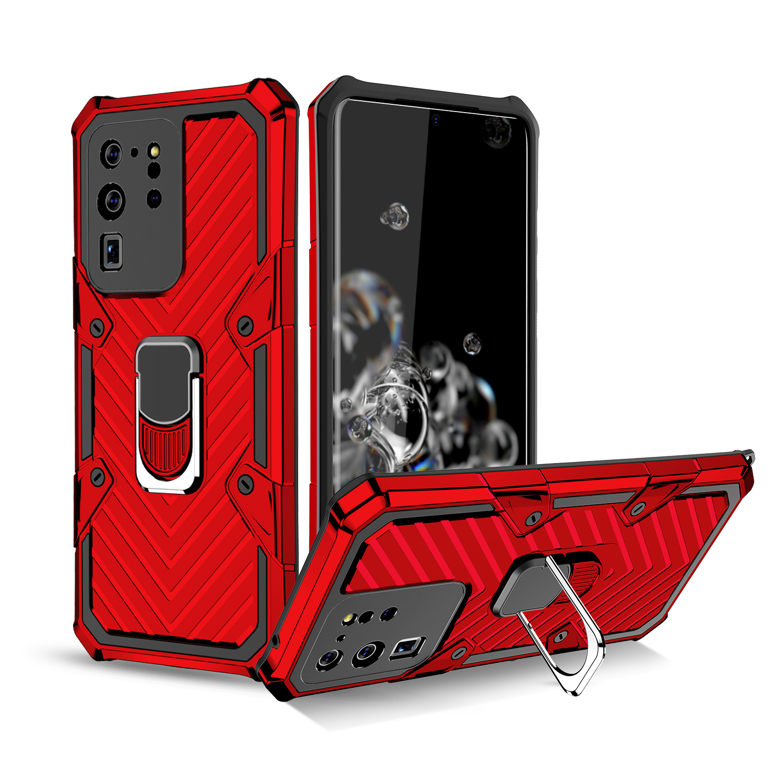 Rotatable Finger Ring Kickstand PC + TPU Combo Shell for Samsung Galaxy S20 Ultra - Red, Galaxy S20 Ultra
Rotatable Finger Ring Kickstand PC + TPU Combo Shell for Samsung Galaxy S20 Ultra - Red, Galaxy S20 Ultra